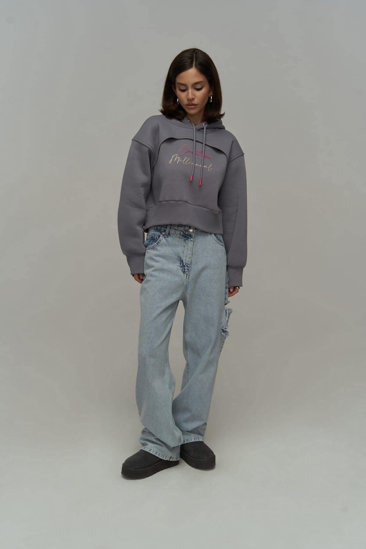 Creative Smoke Crop Sweatshirt