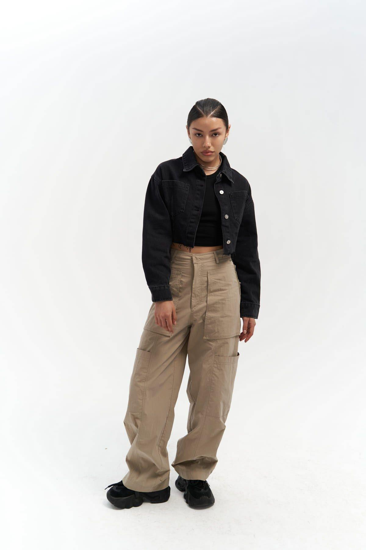 Darcey Siyah Kısa Jean Ceket