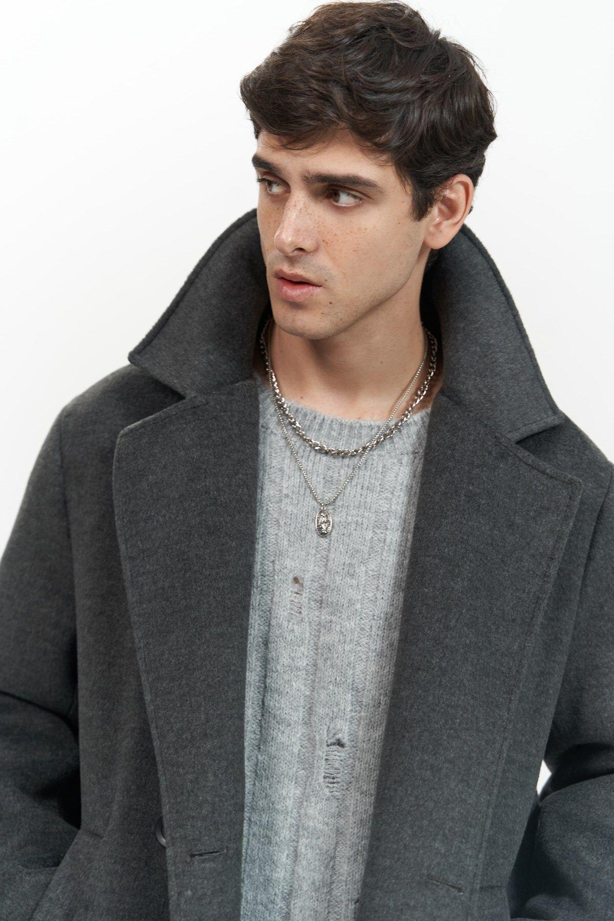 Darian Men's Anthracite Long Coat