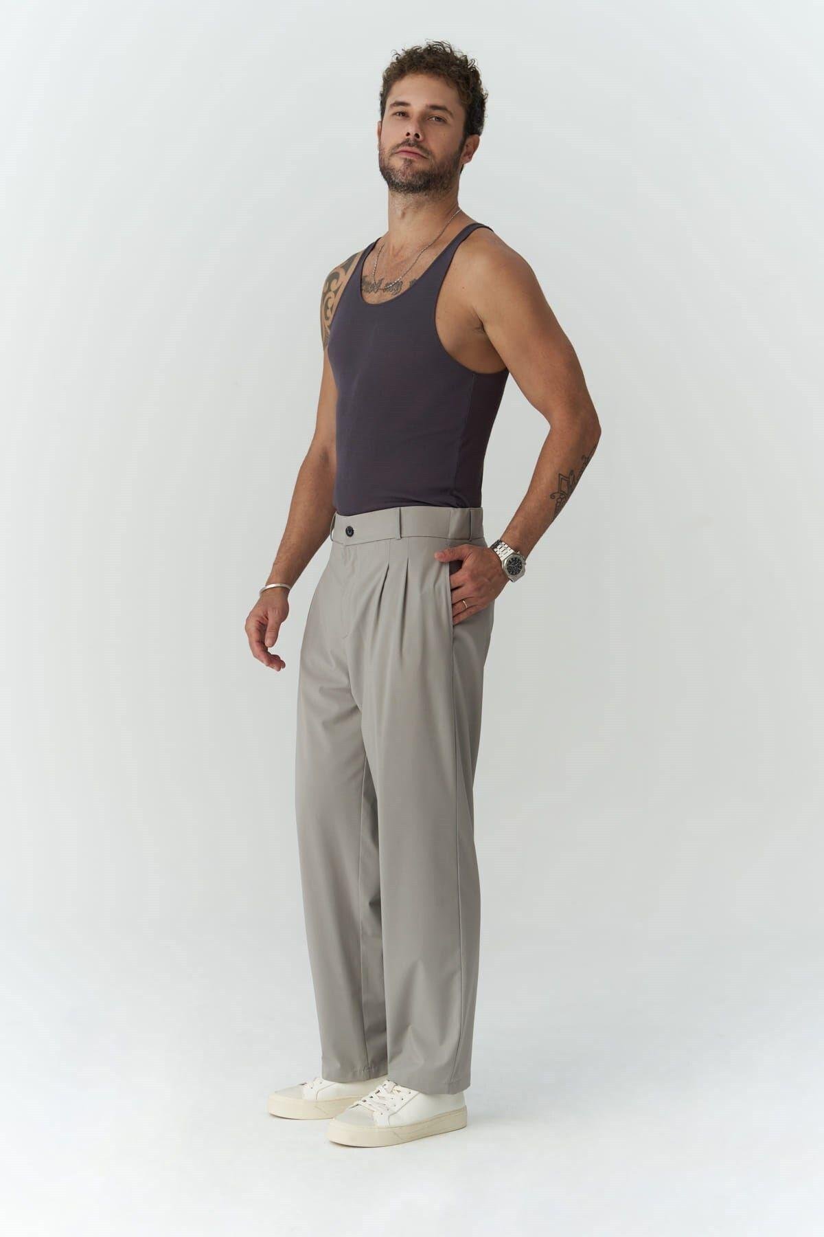 Declan Men's Gray Trousers