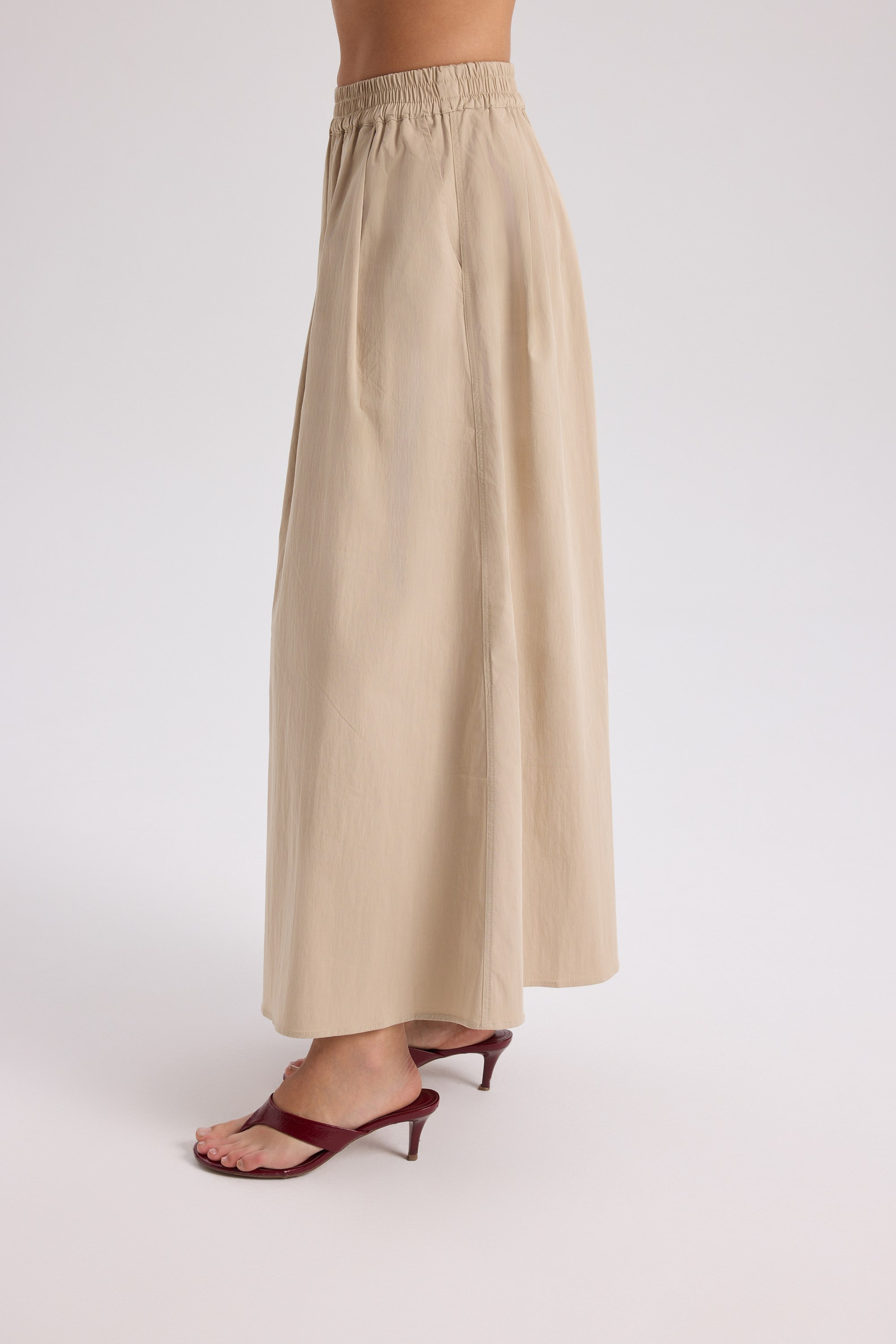 Delos Beige Blouse Skirt Set