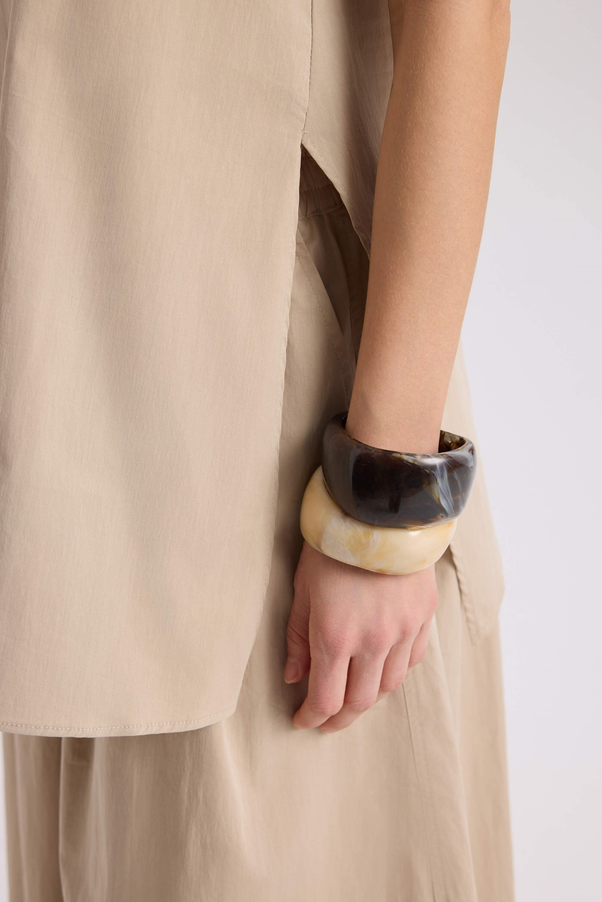 Delos Beige Blouse Skirt Set