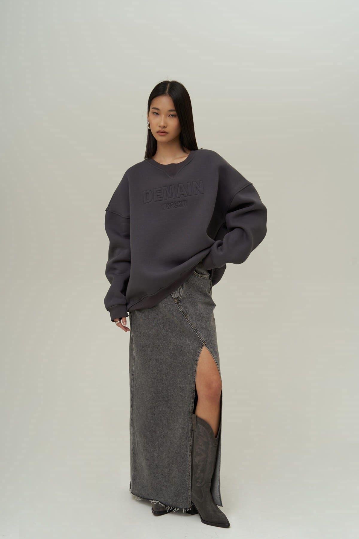 Mai Collection Demain Anthracite Oversize Sweatshirt