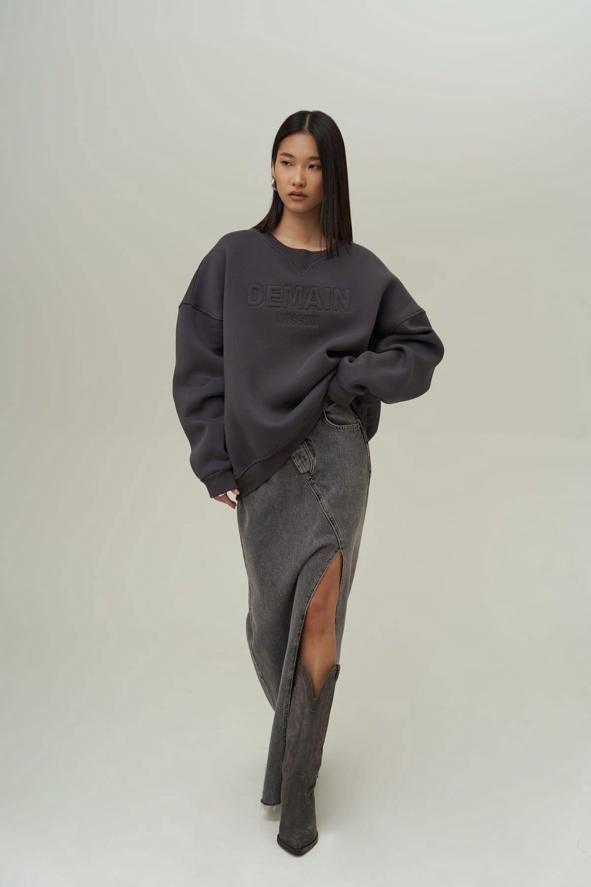 Mai Collection Demain Anthracite Oversize Sweatshirt