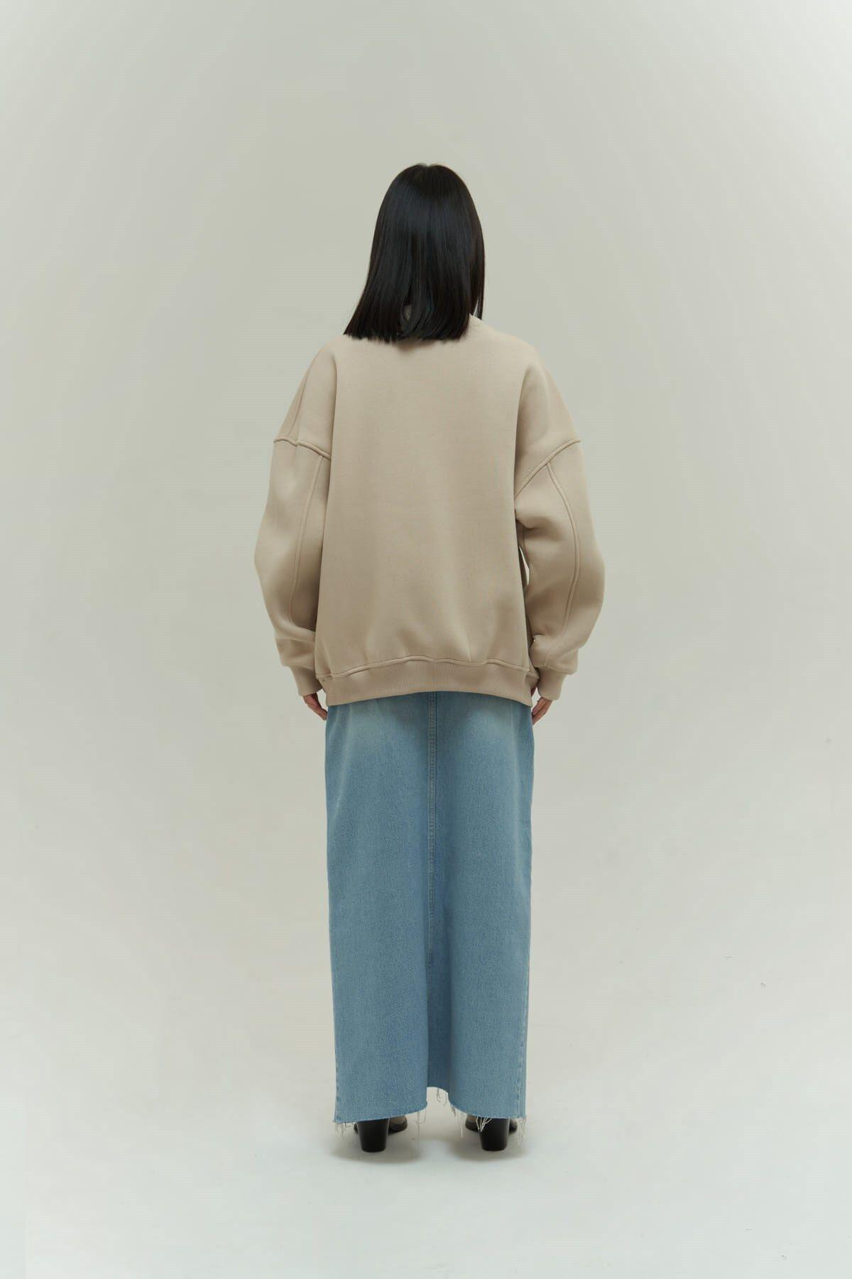Mai Collection Demain Beige Oversize Sweatshirt