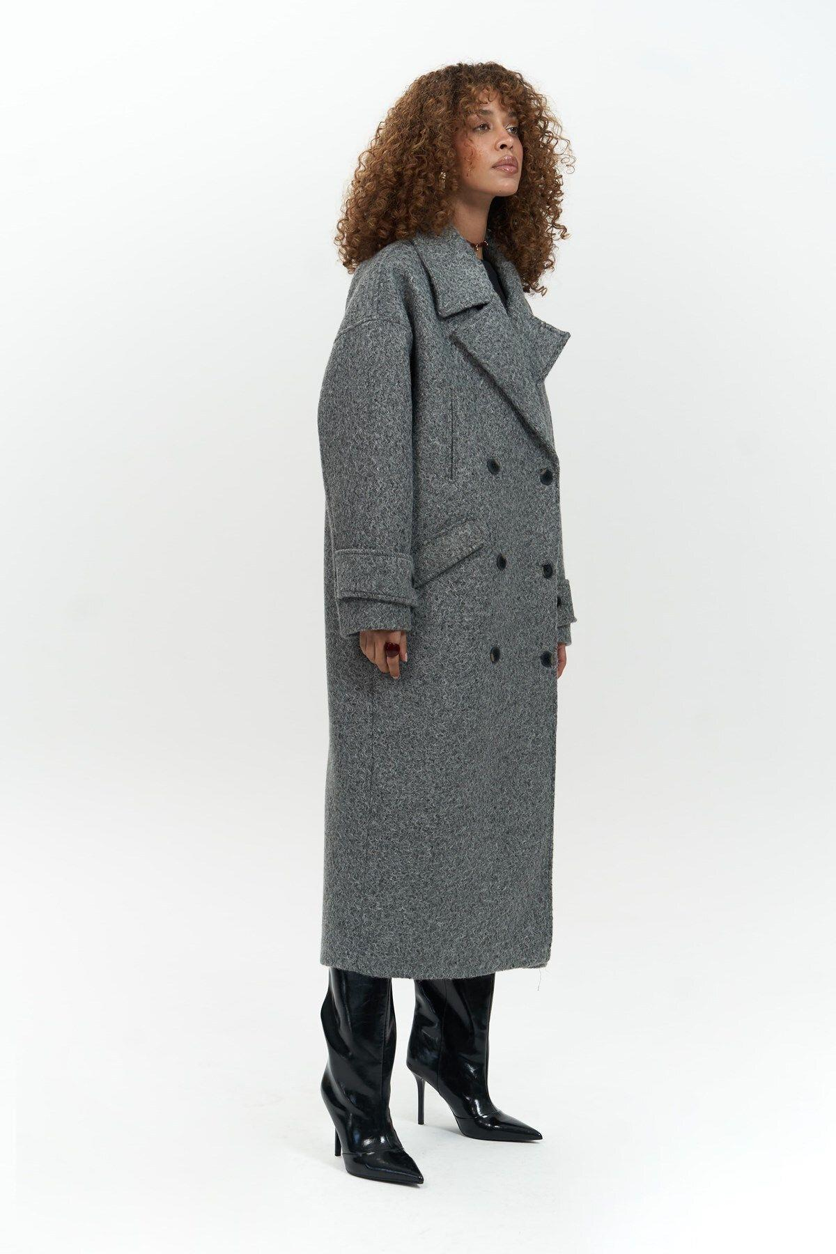 Denny Anthracite Oversize Coat