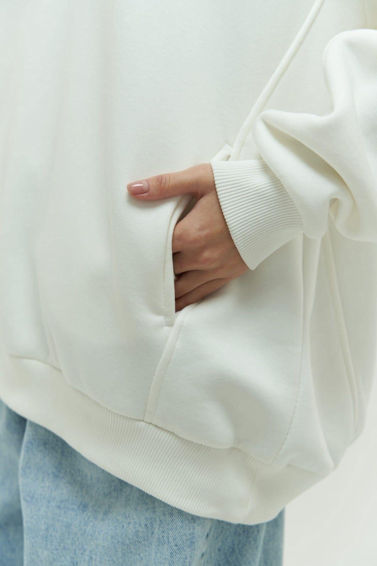Denton Ekru Hoodie Sweatshirt