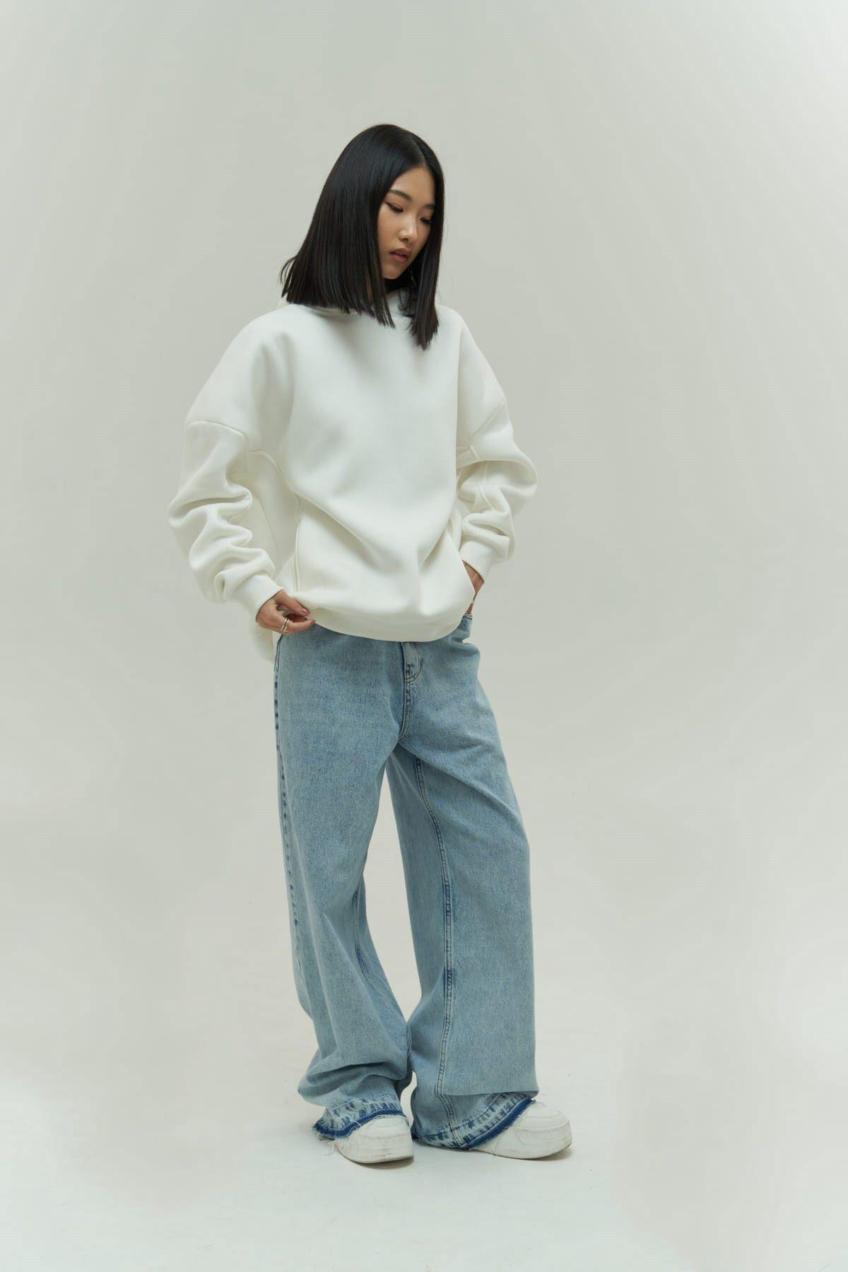 Denton Ekru Hoodie Sweatshirt