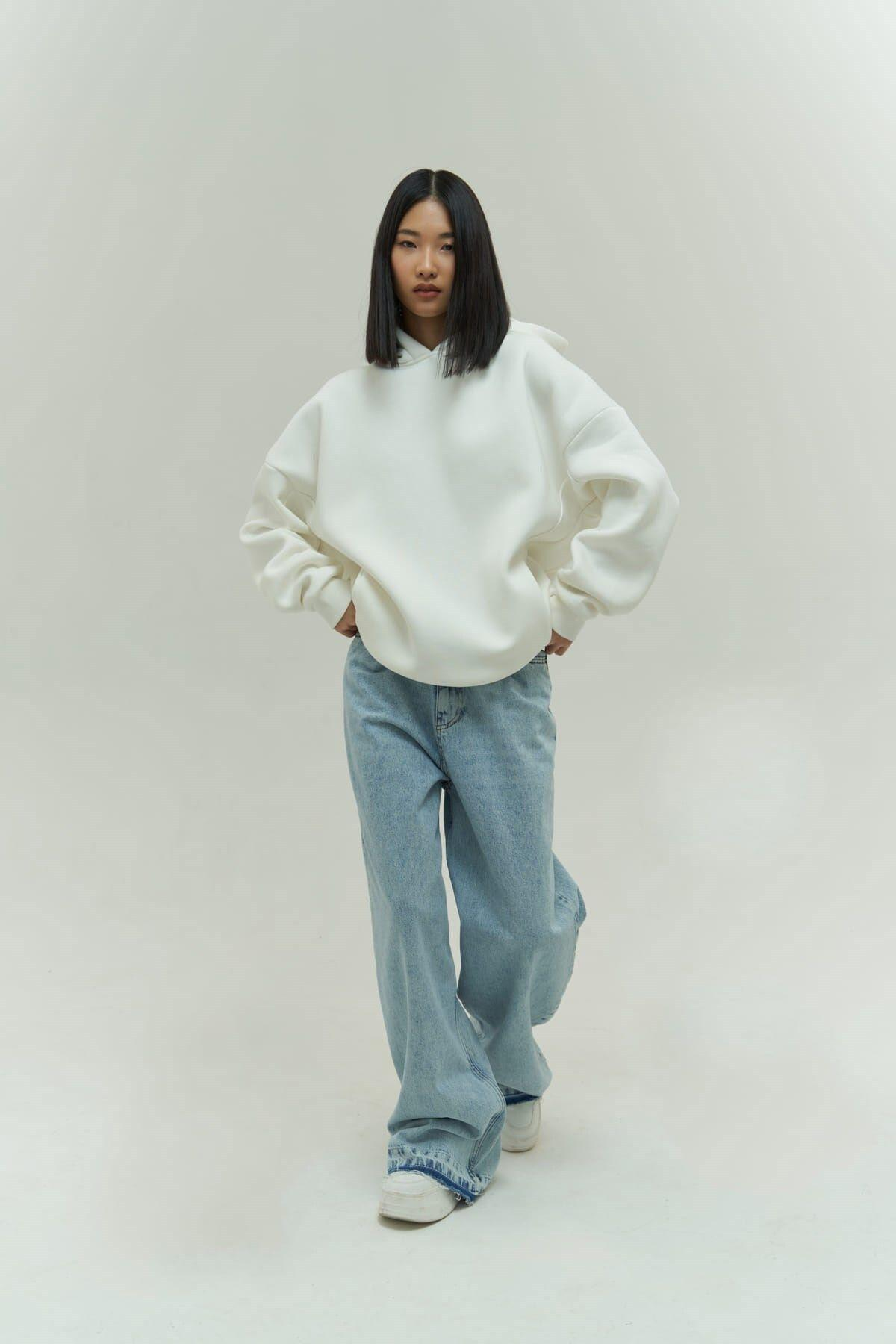 Denton Ekru Hoodie Sweatshirt