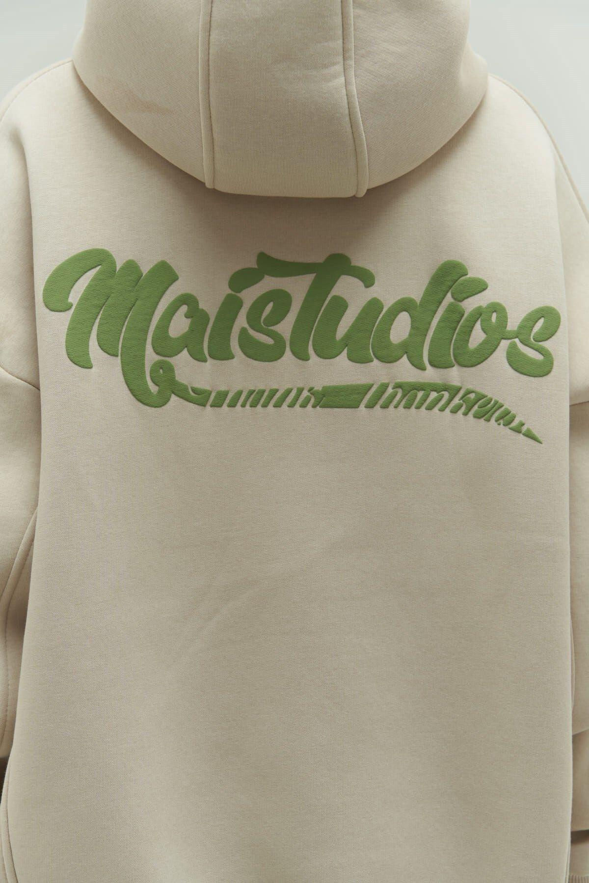 Mai Collection Denton Beige Hoodie Sweatshirt
