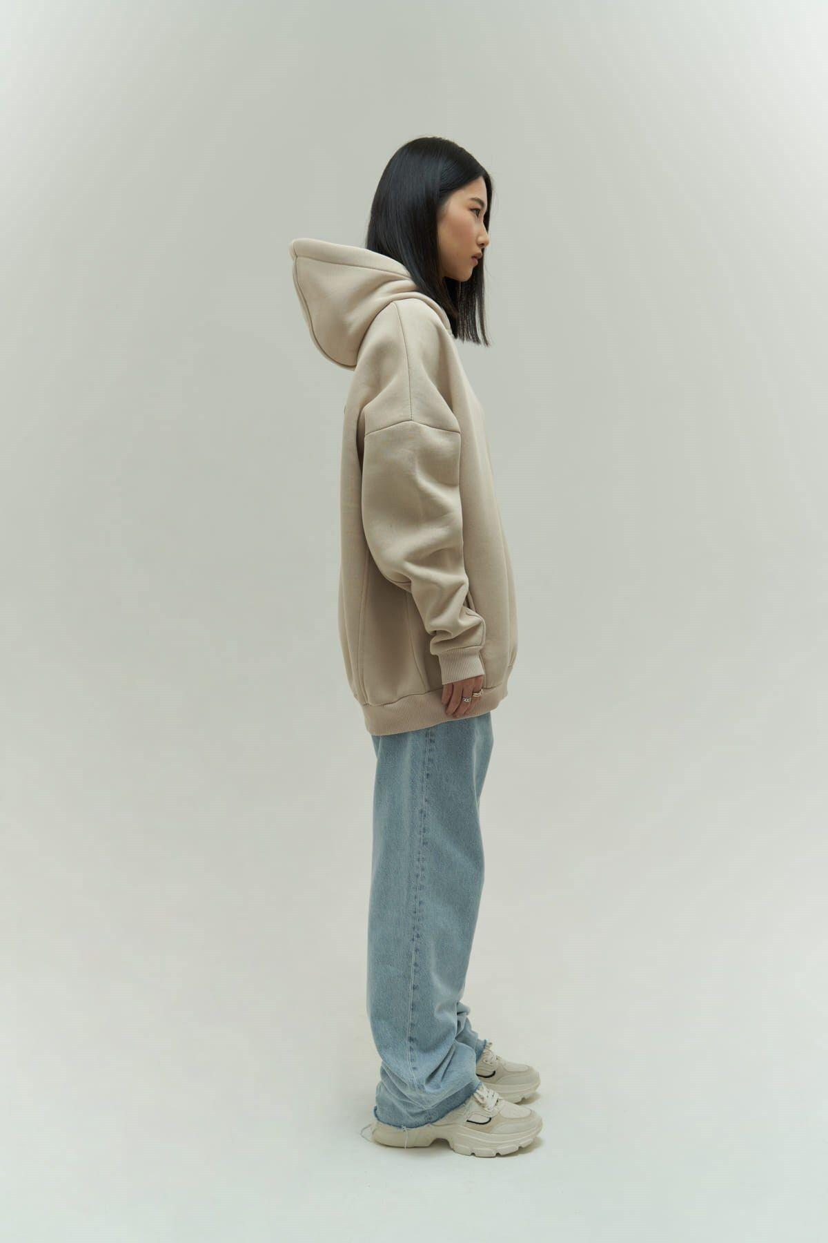 Mai Collection Denton Beige Hoodie Sweatshirt