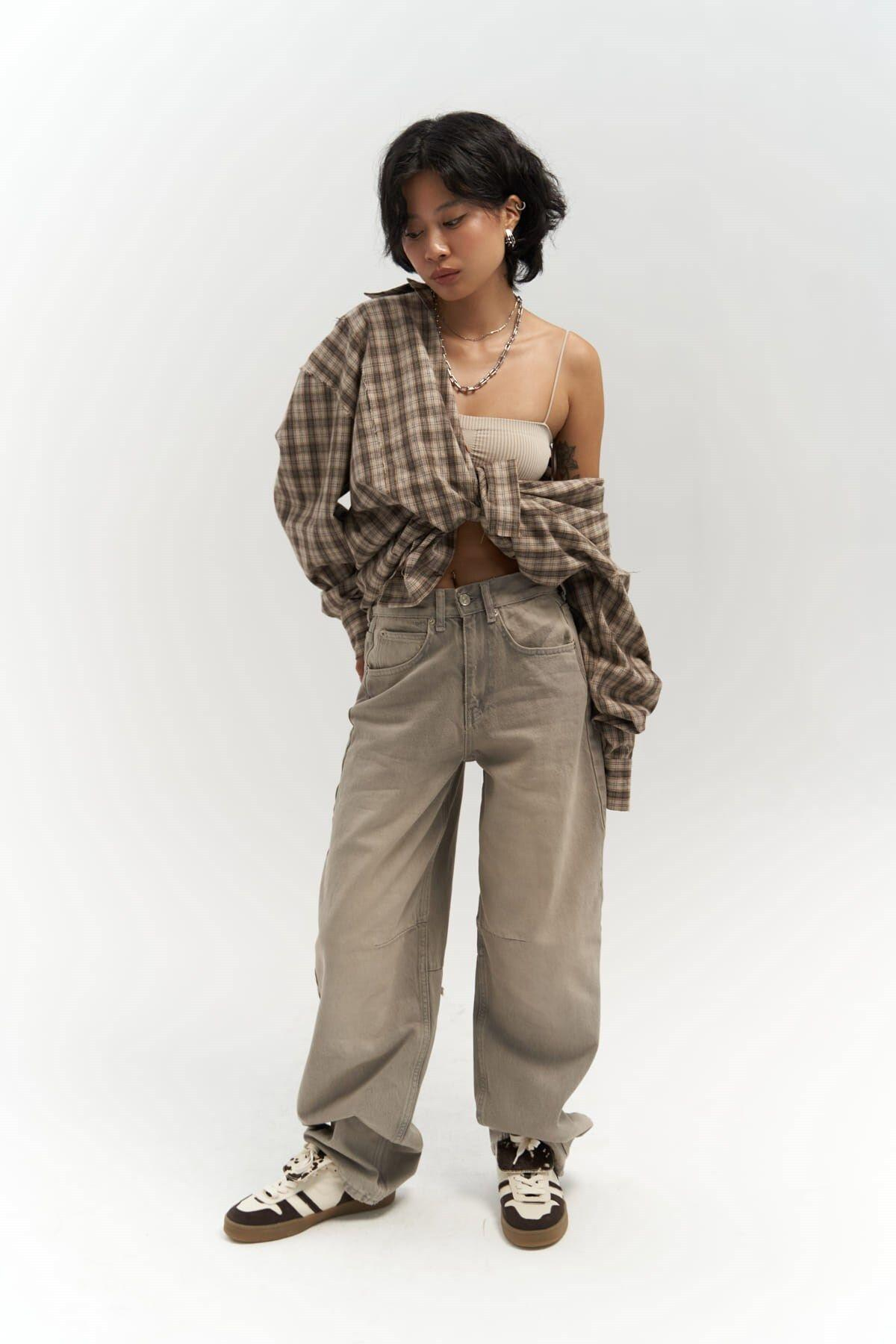 Dex Dark Green Jeans with Ripped Detail 