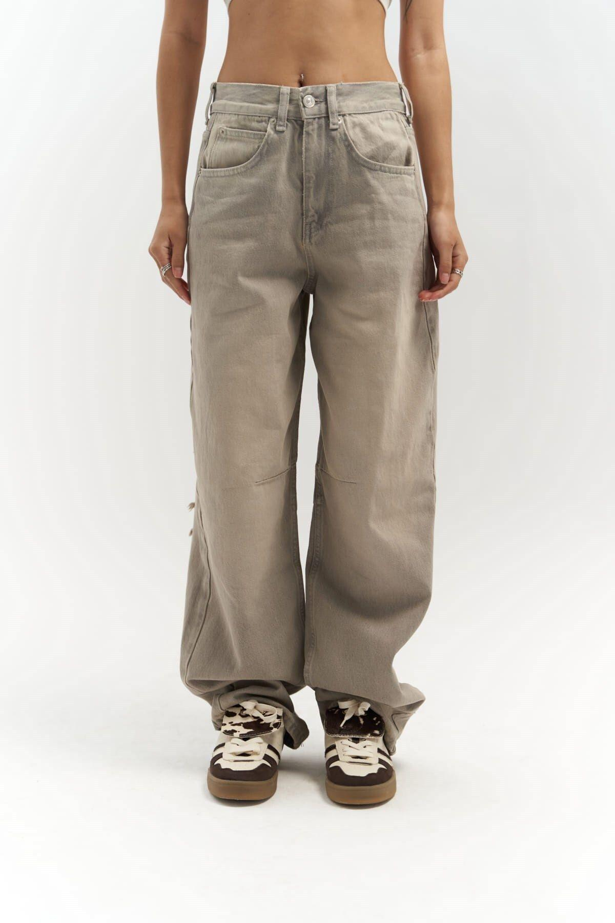 Dex Dark Green Jeans with Ripped Detail 