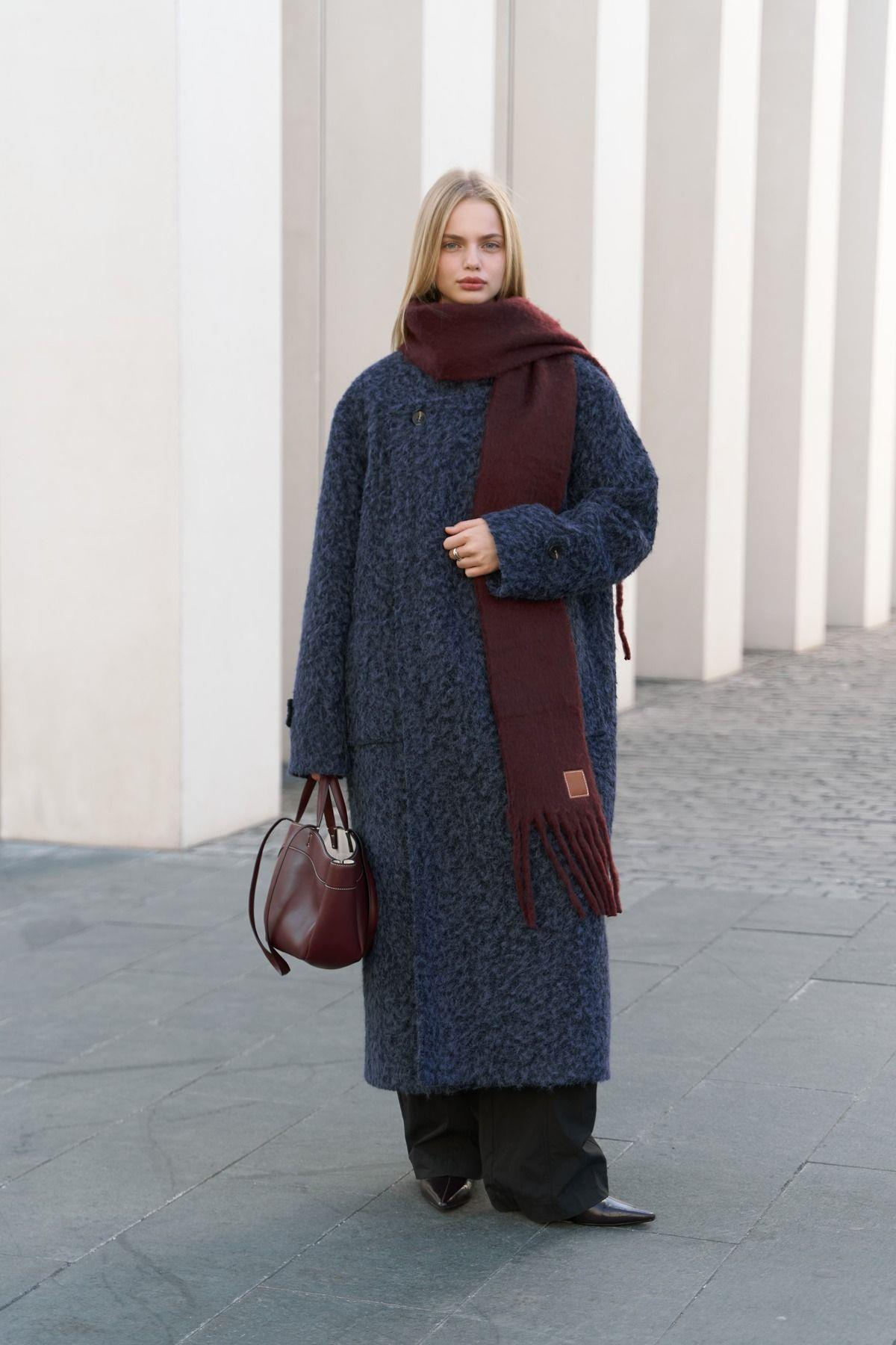 Diana Navy Blue Long Coat