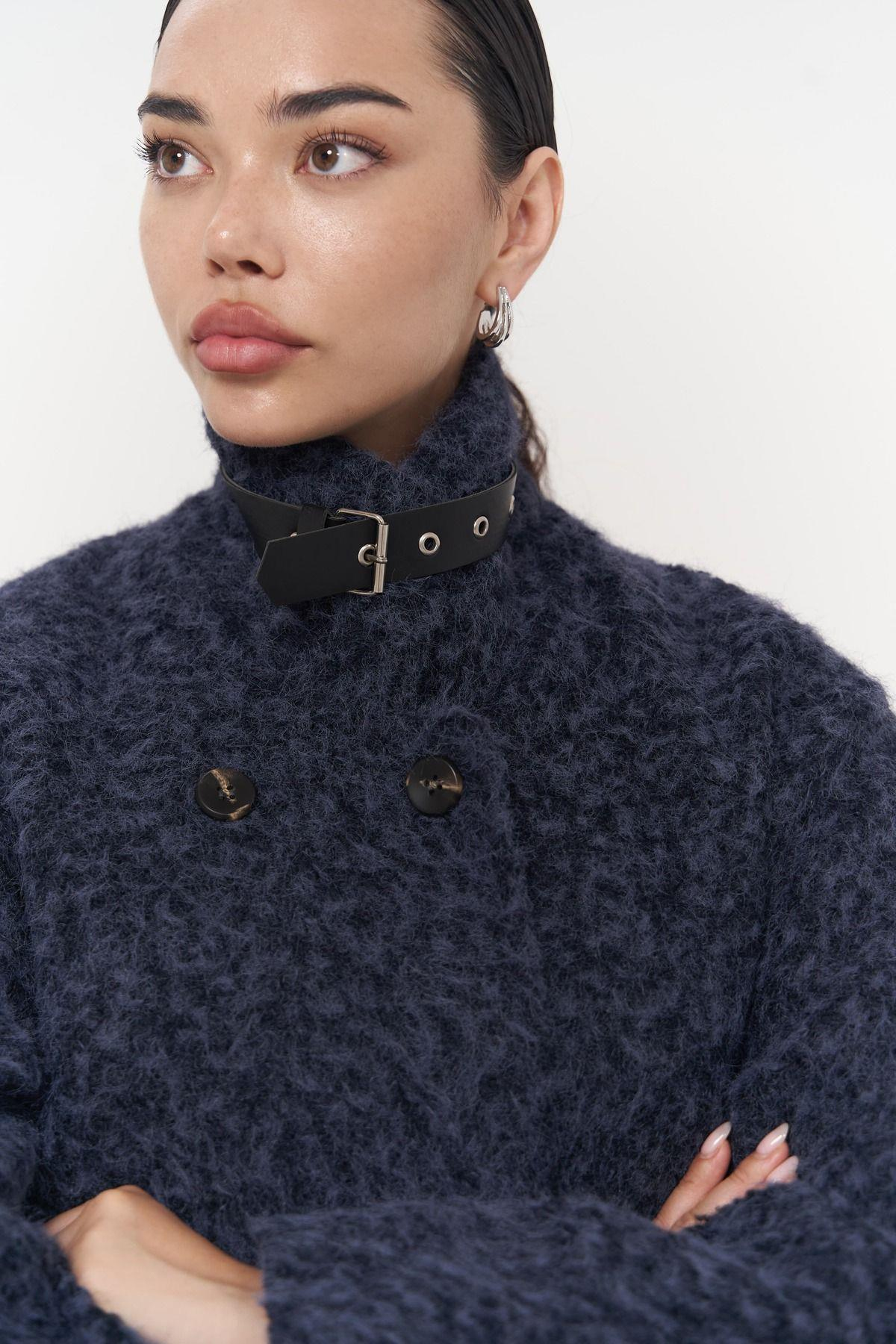 Diana Navy Blue Long Coat