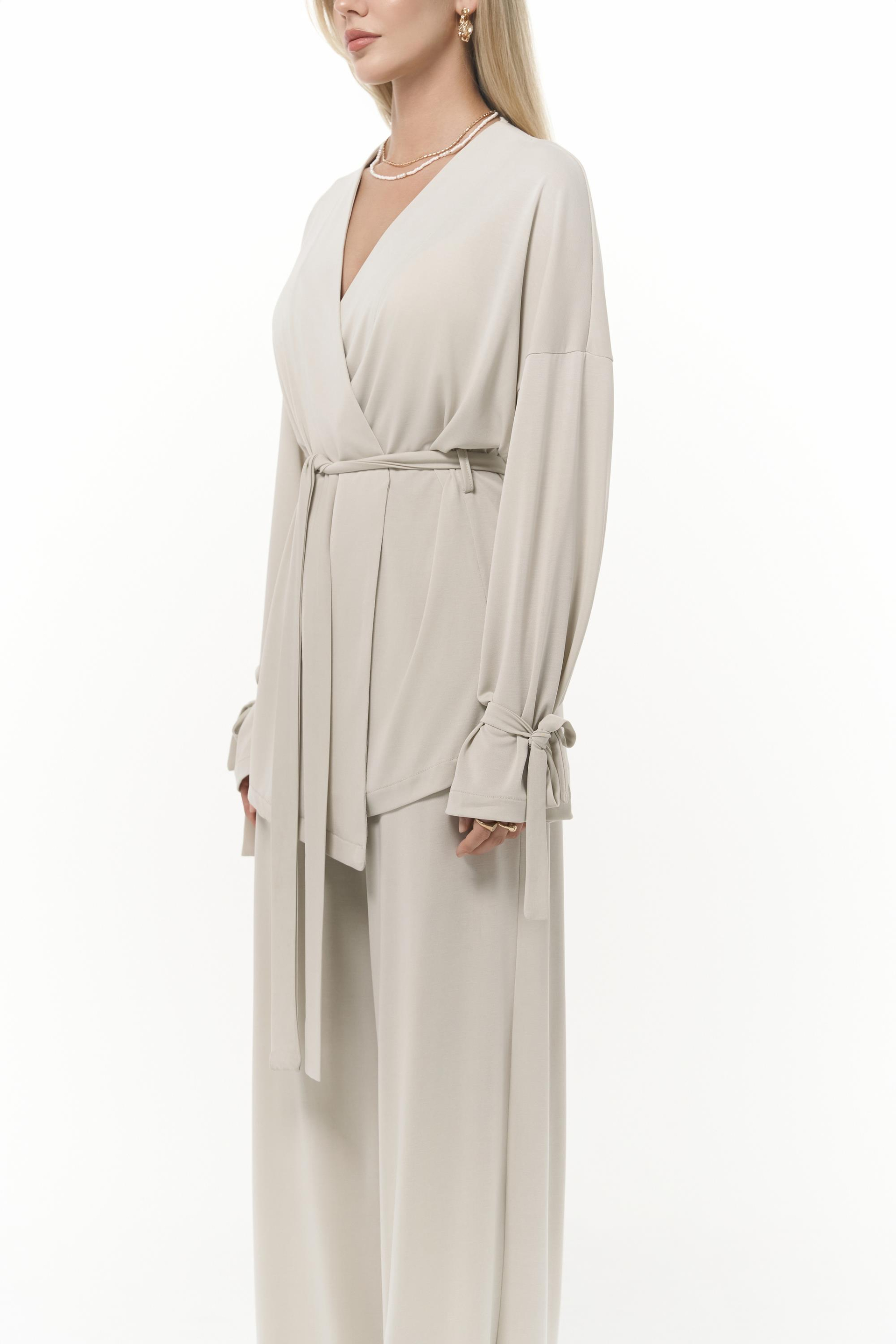 Donna Kimono Pantolon Bej Takım