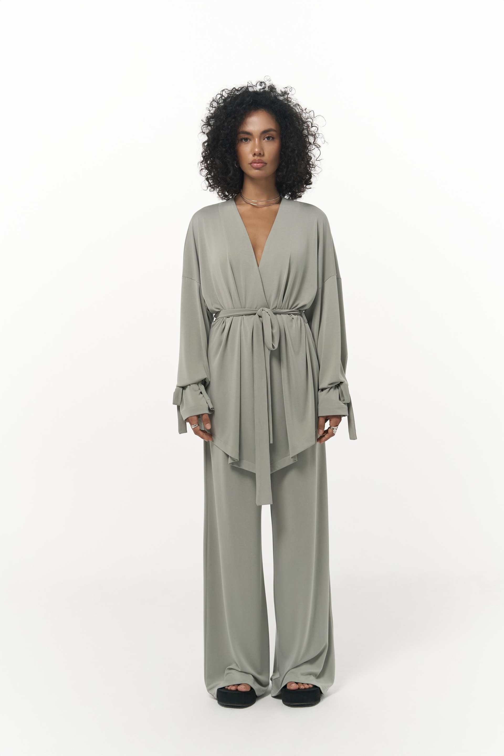 Donna Kimono Pantolon Mint Takım 