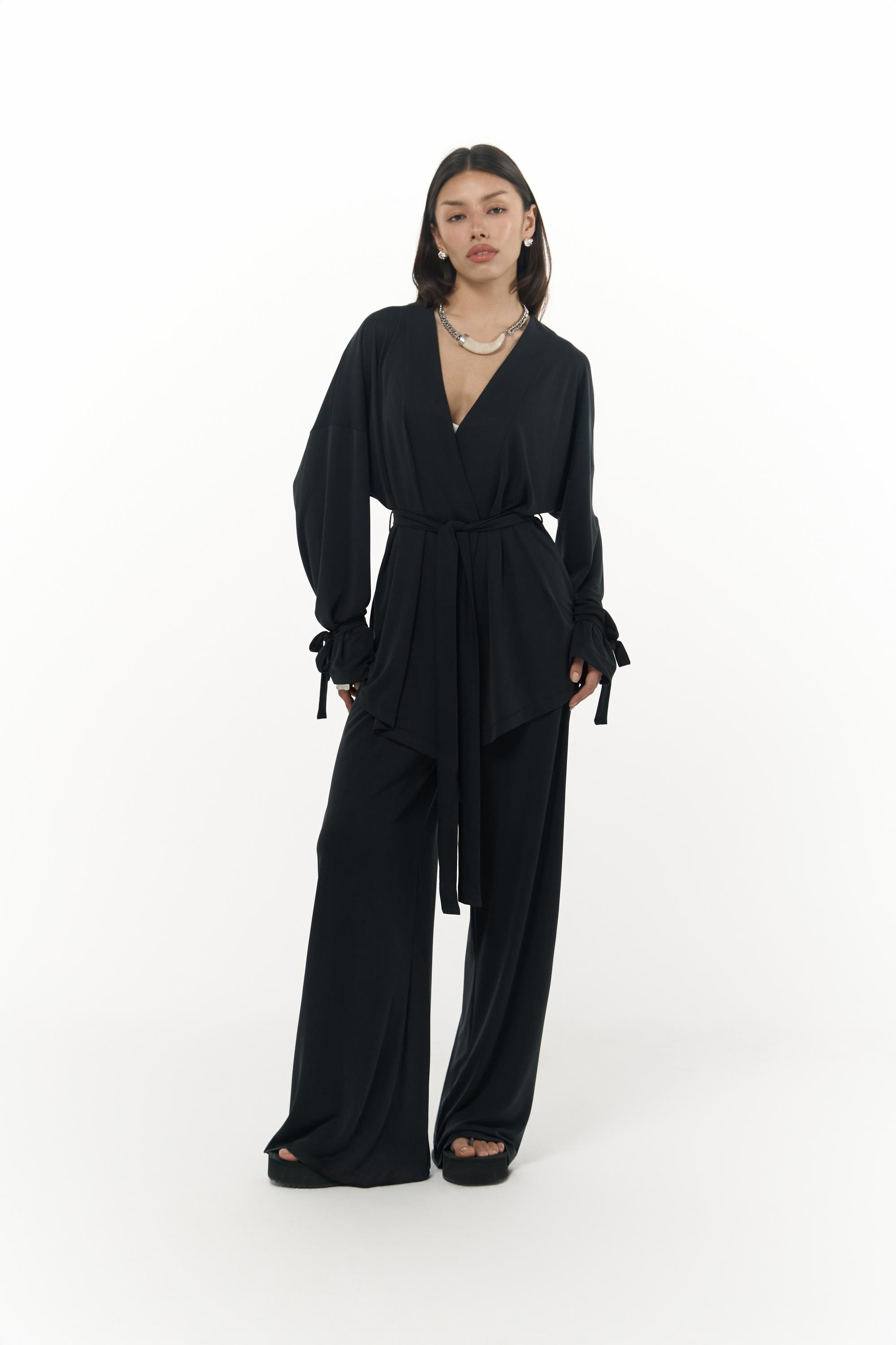 Donna Kimono Pantolon Siyah Takım