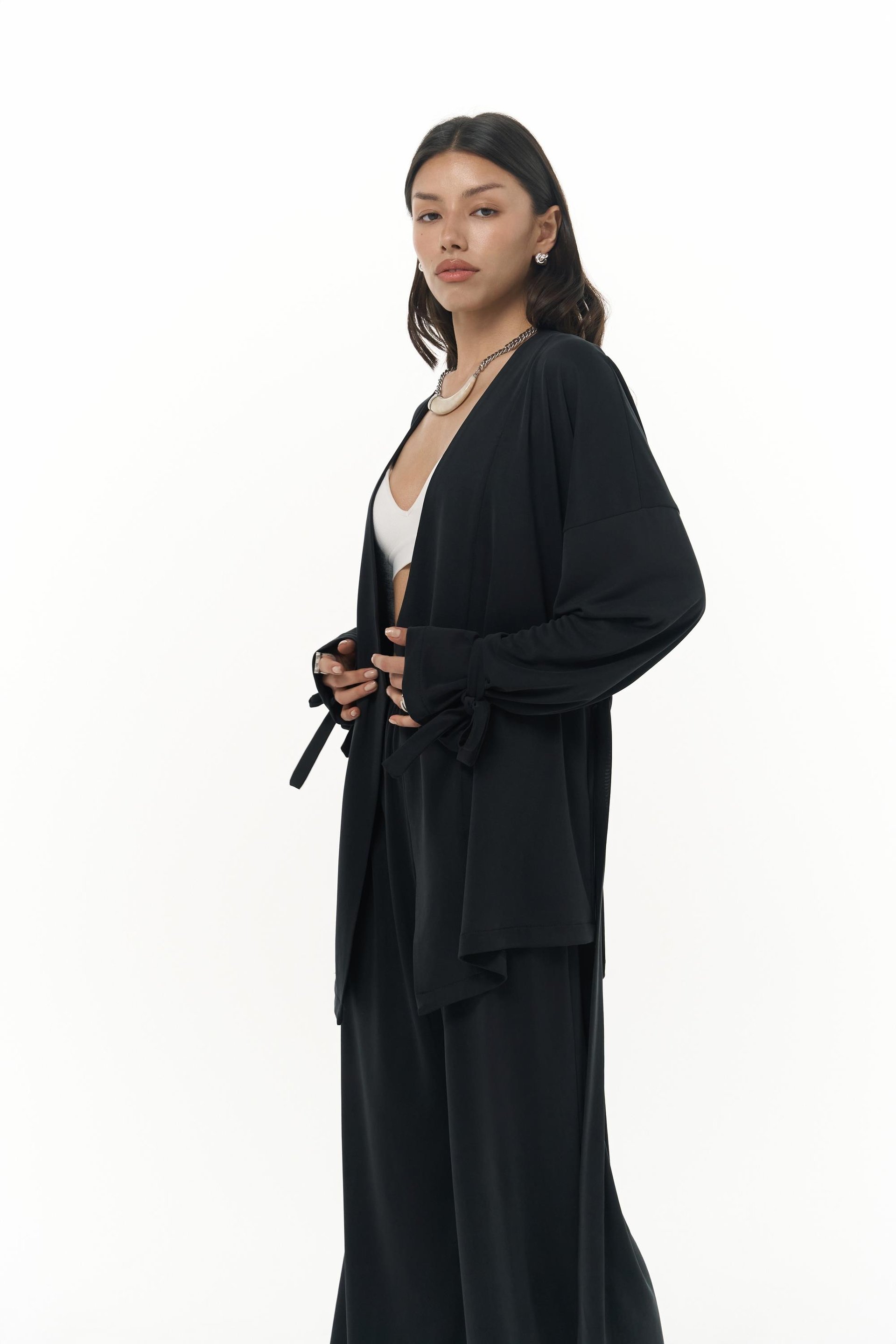 Donna Kimono Pantolon Siyah Takım