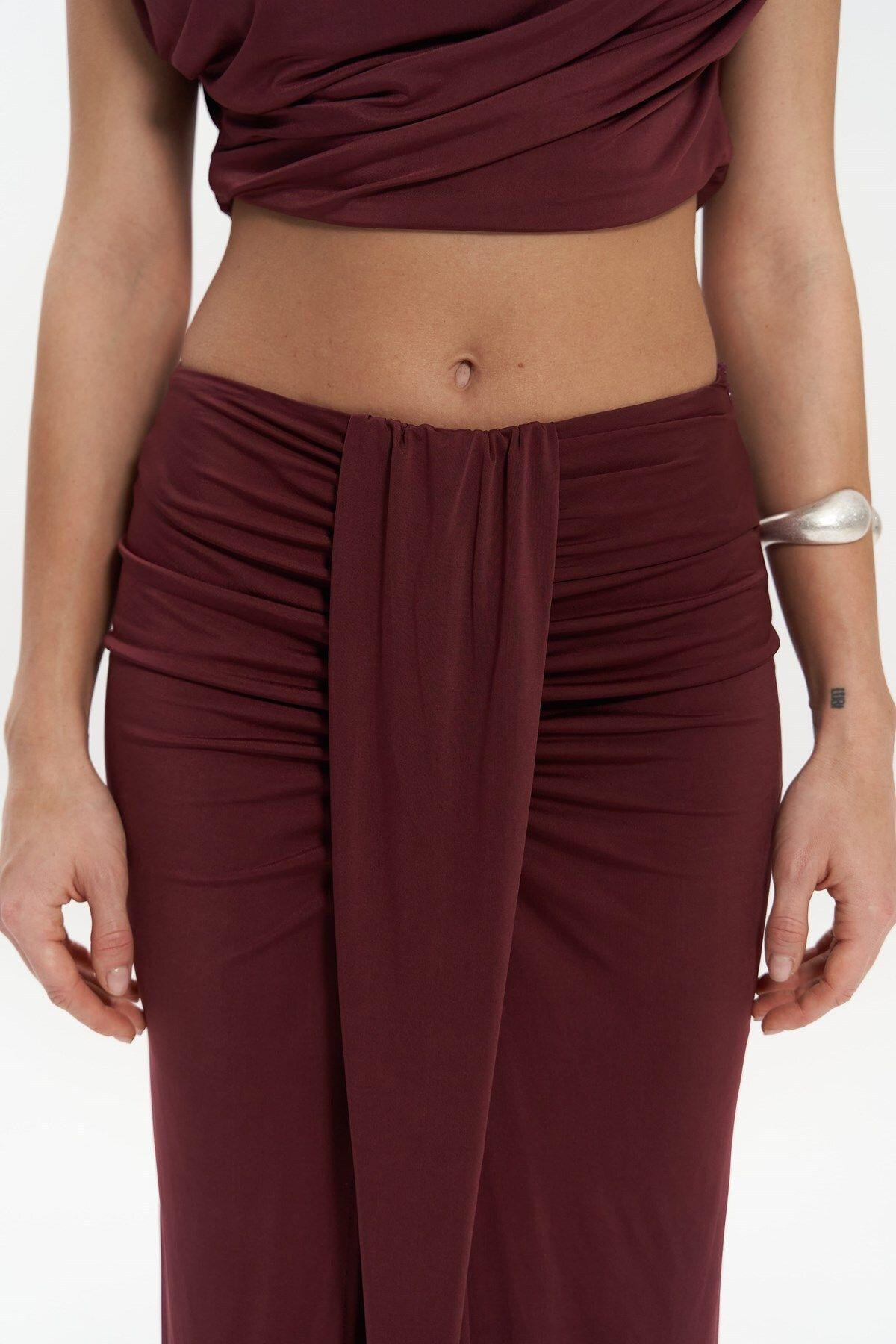 Easton Burgundy Crop&Skirt Set