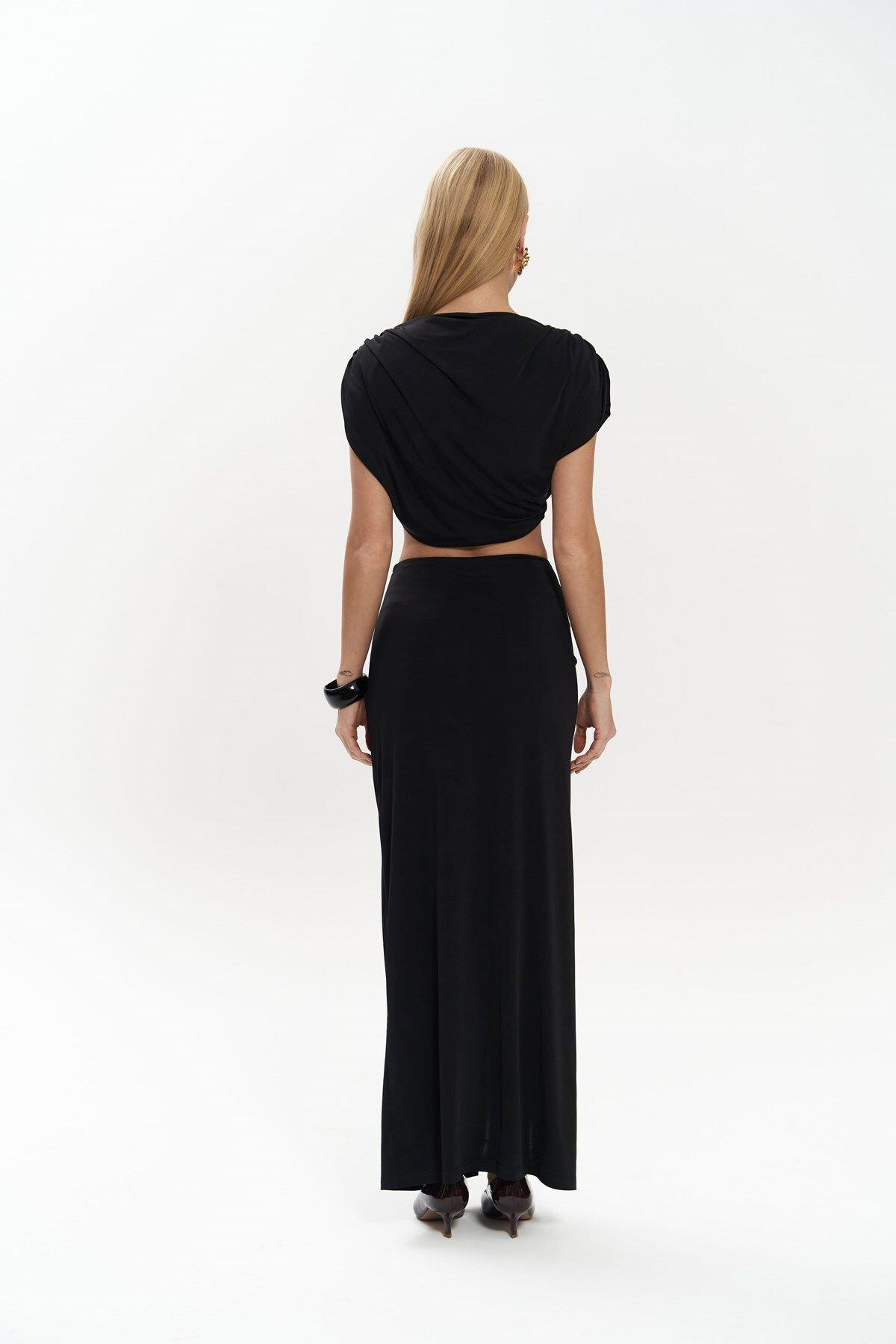 Easton Black Crop&Skirt Set