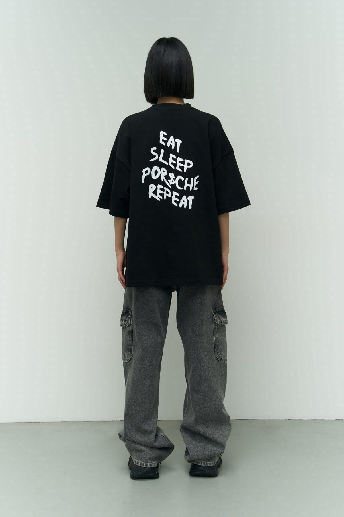 Eat Sleep Black Oversize T-Shirt
