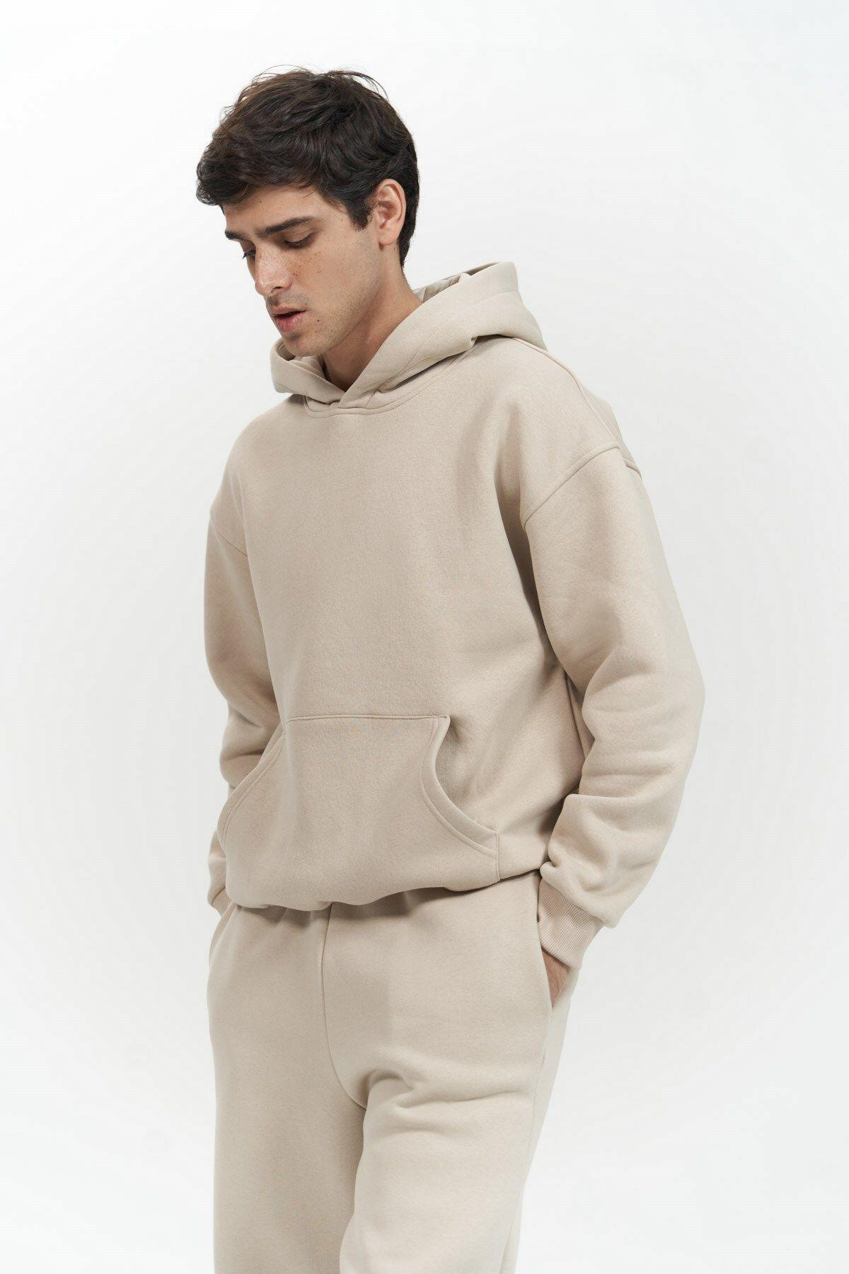 Edward Men's Beige Hoodie Tracksuit