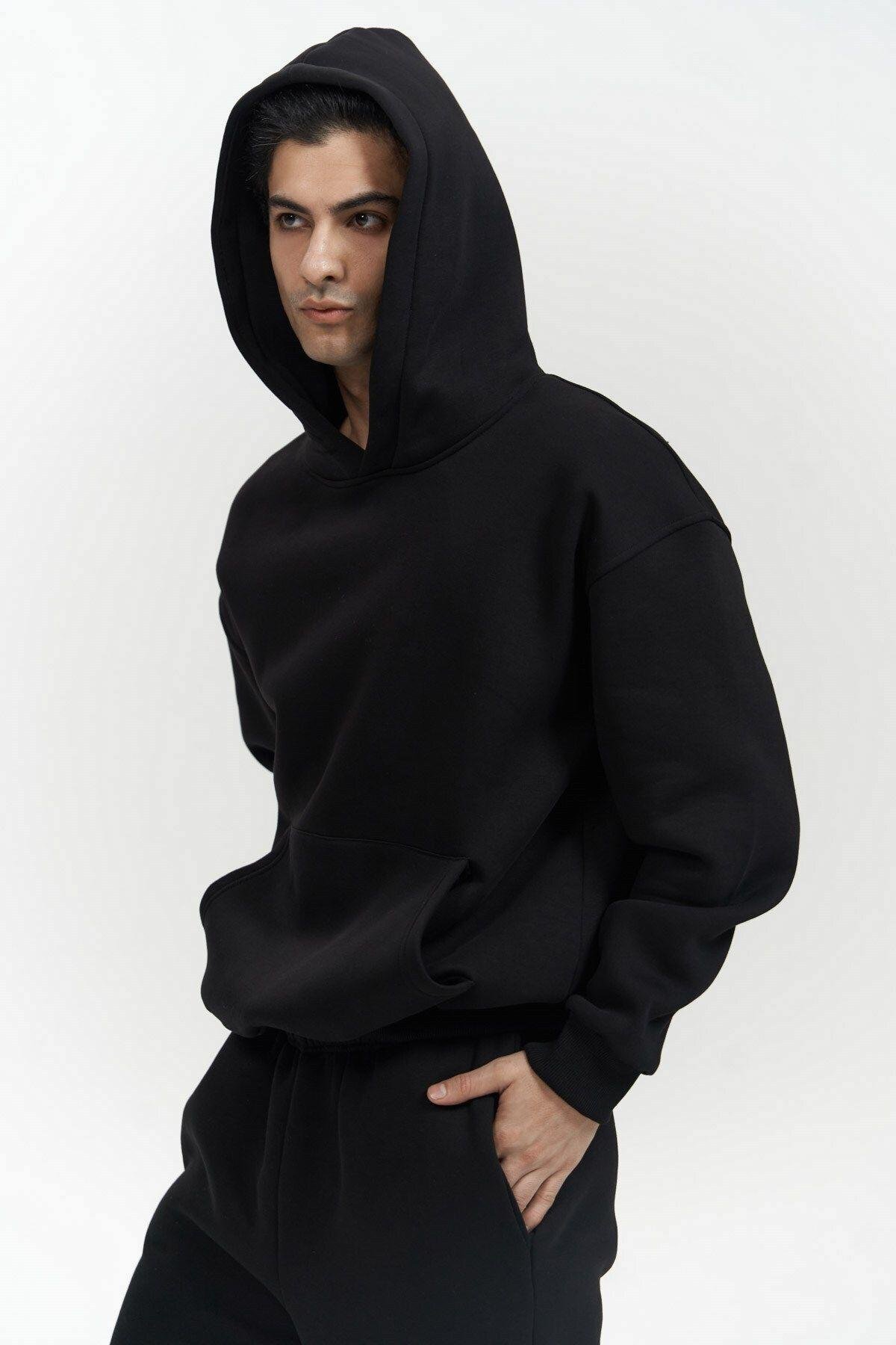 Edward Men's Black Hoodie Tracksuit