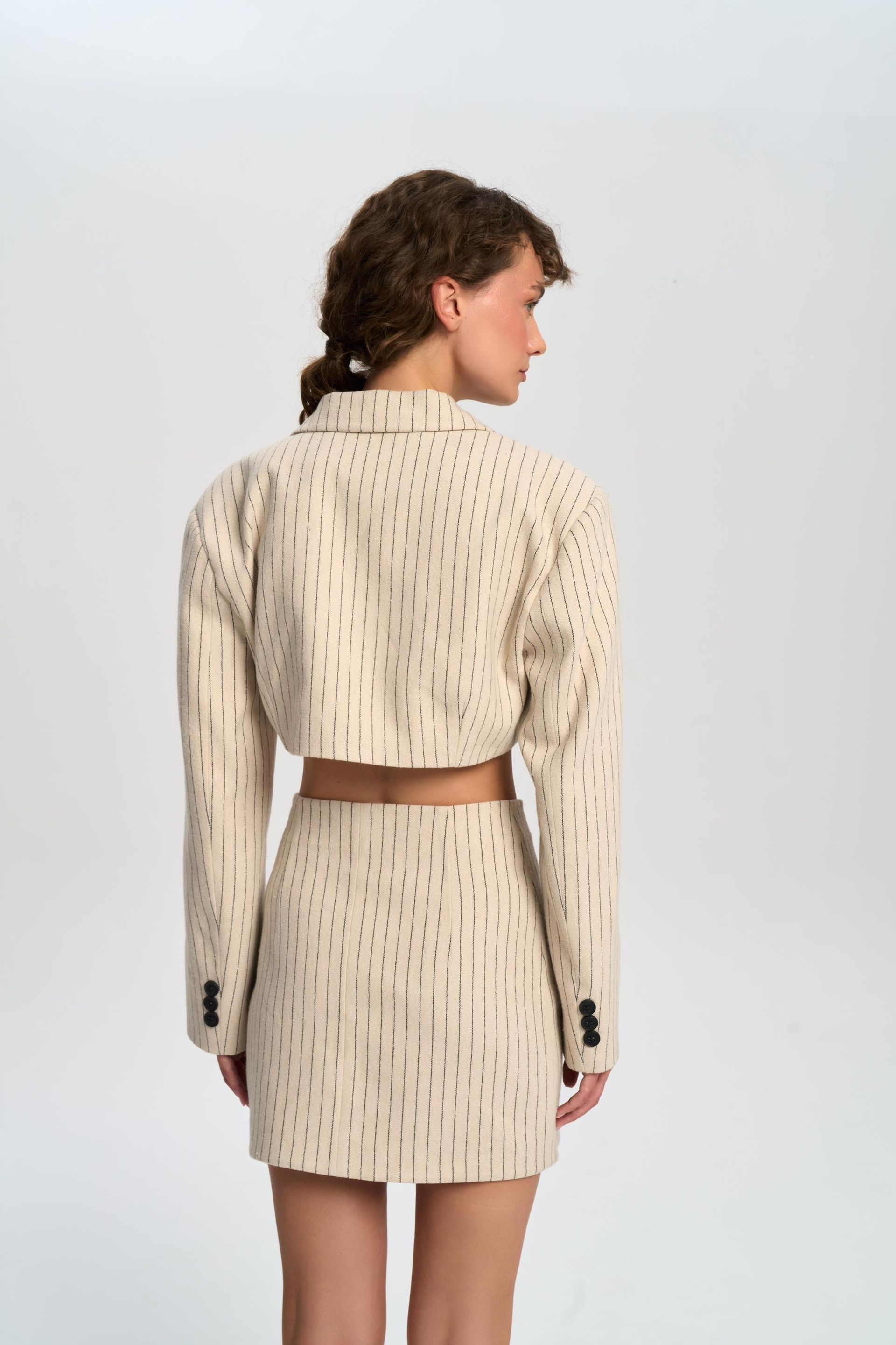 Elegant Bej Ceket-Etek Takım