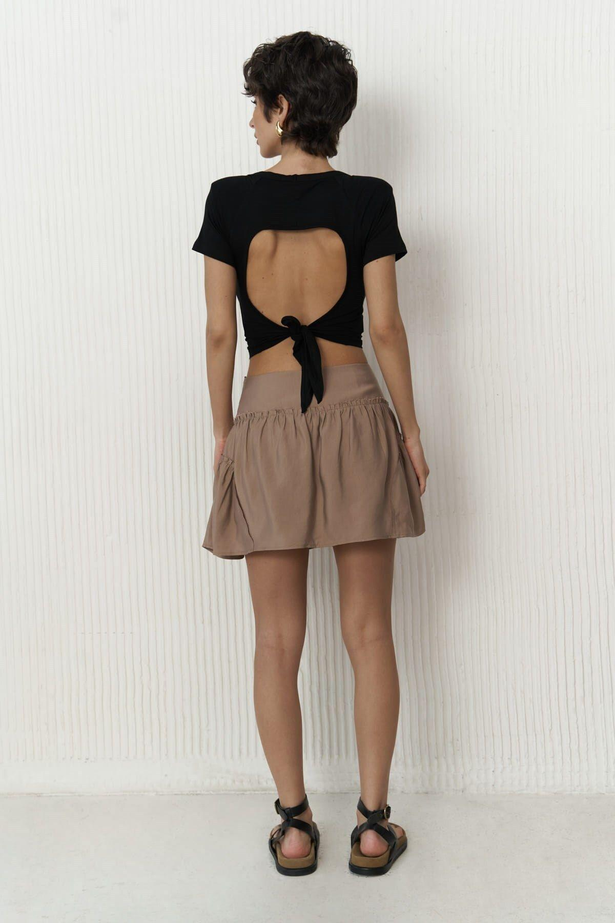 Elettra Brown Mini Skirt 