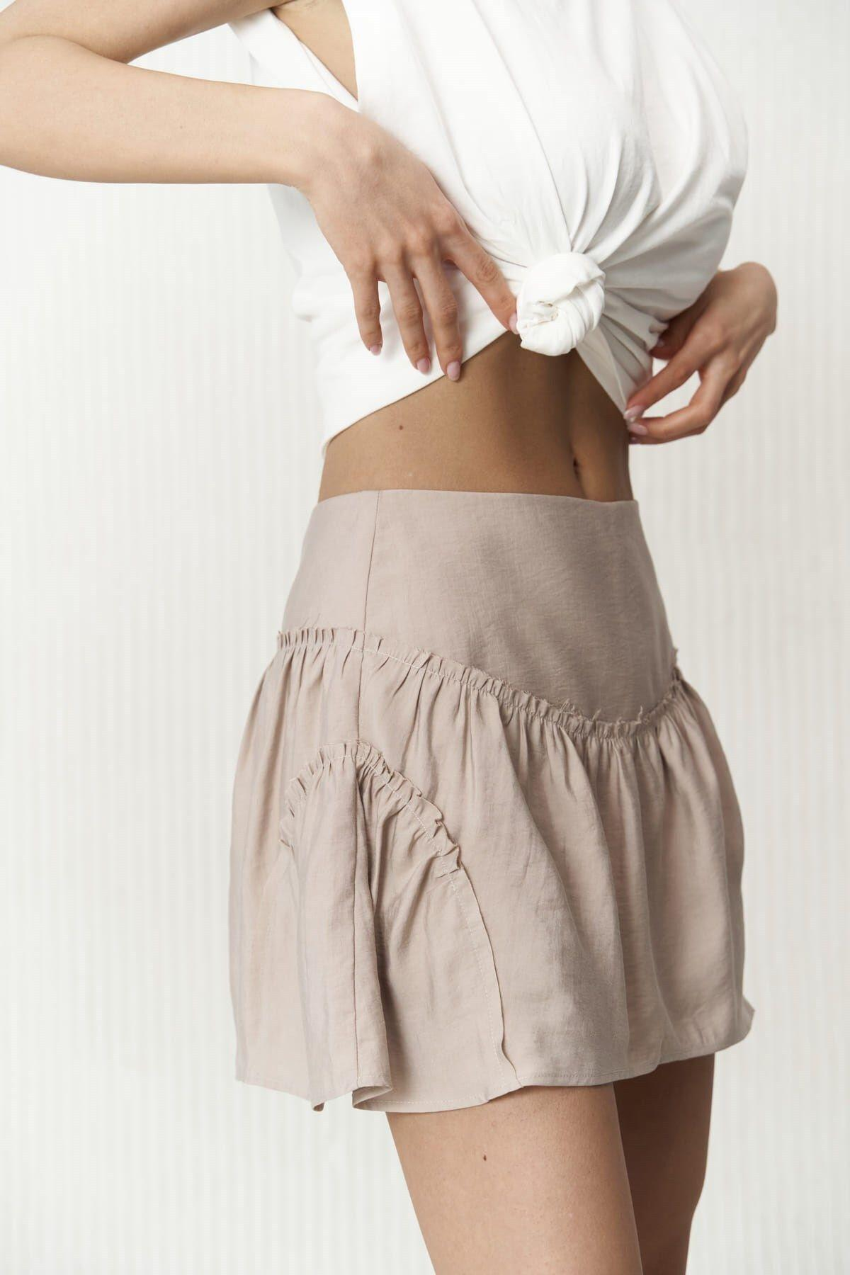 Elettra Beige Mini Skirt 