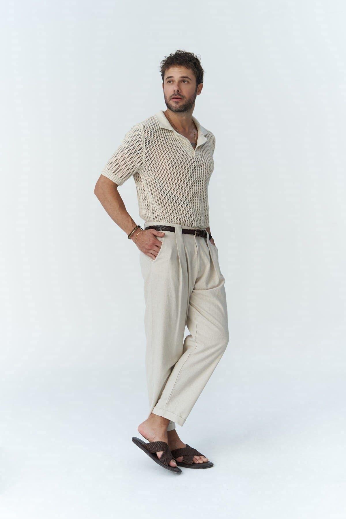 Elliot Men's Beige Trousers