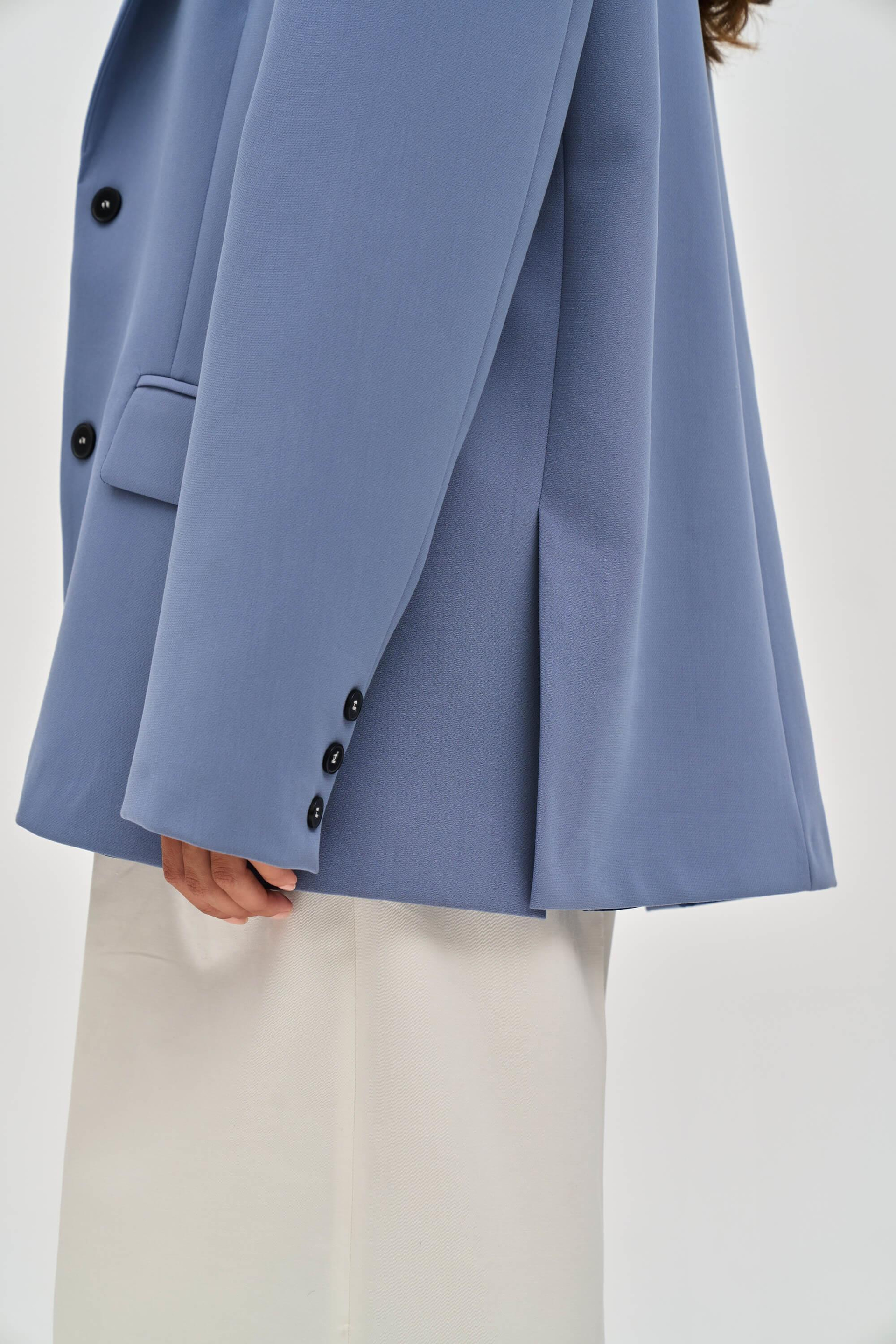 Emma Dikiş Detaylı Mavi Blazer