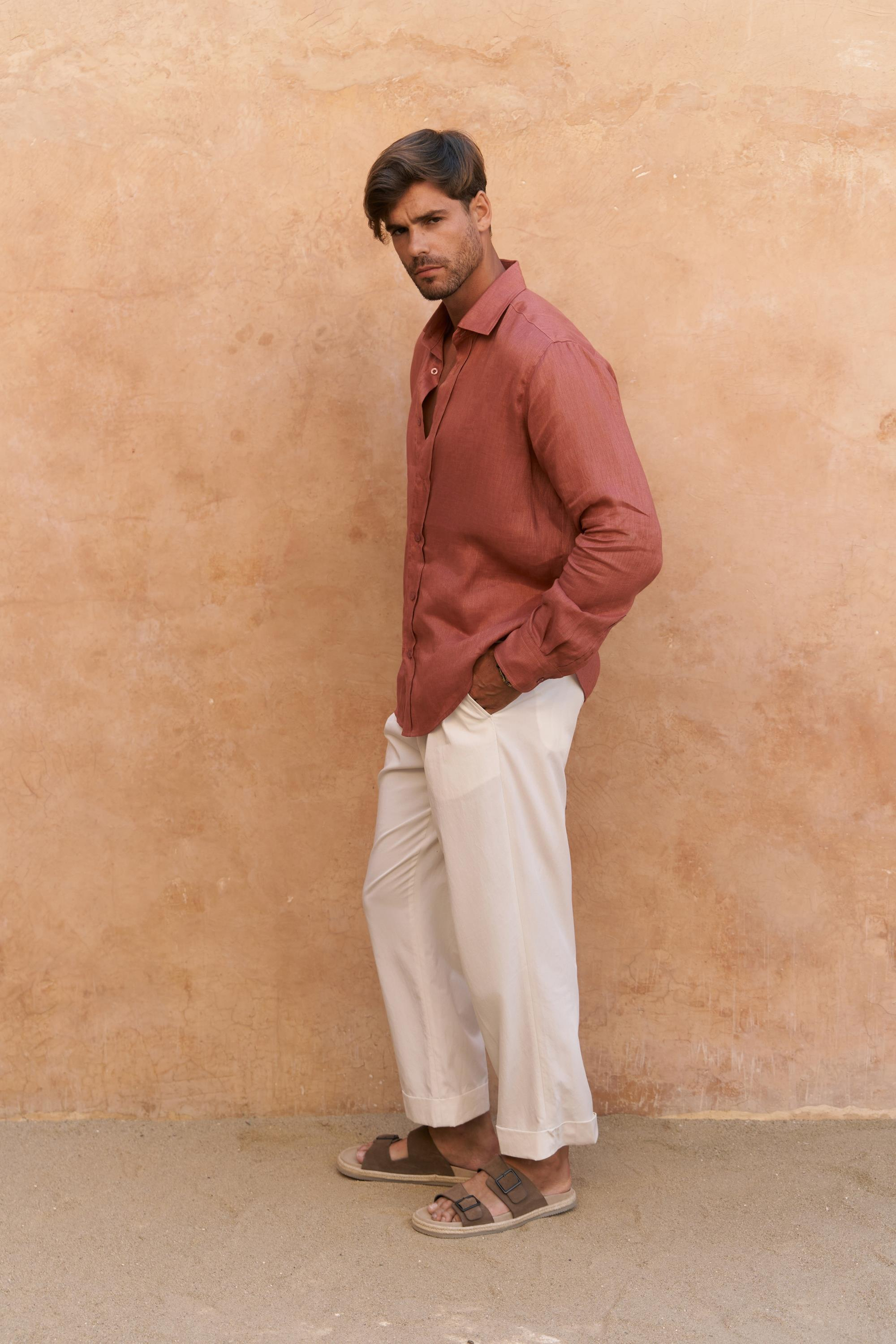 Enrico Kemer Detay Ekru Erkek Pantolon