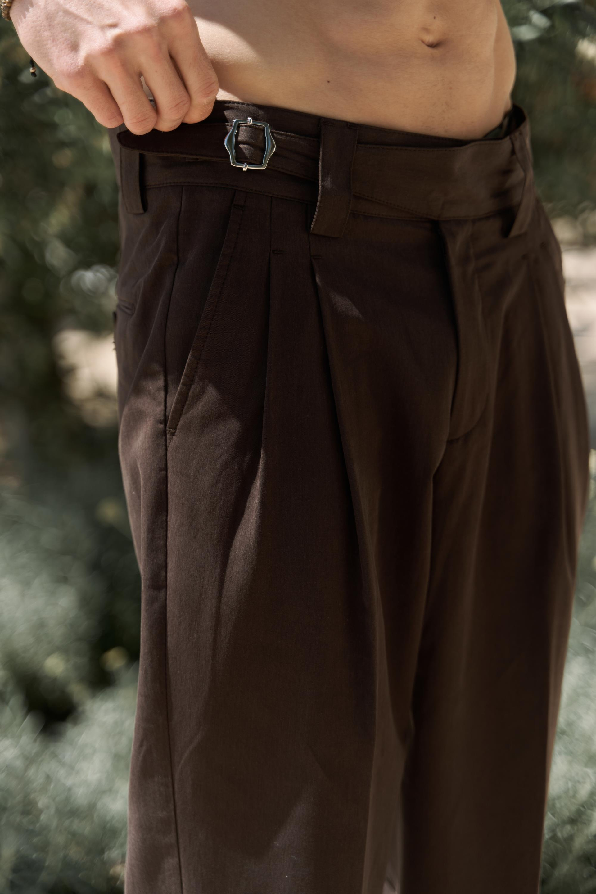 Enrico Kemer Detay Kahve Erkek Pantolon