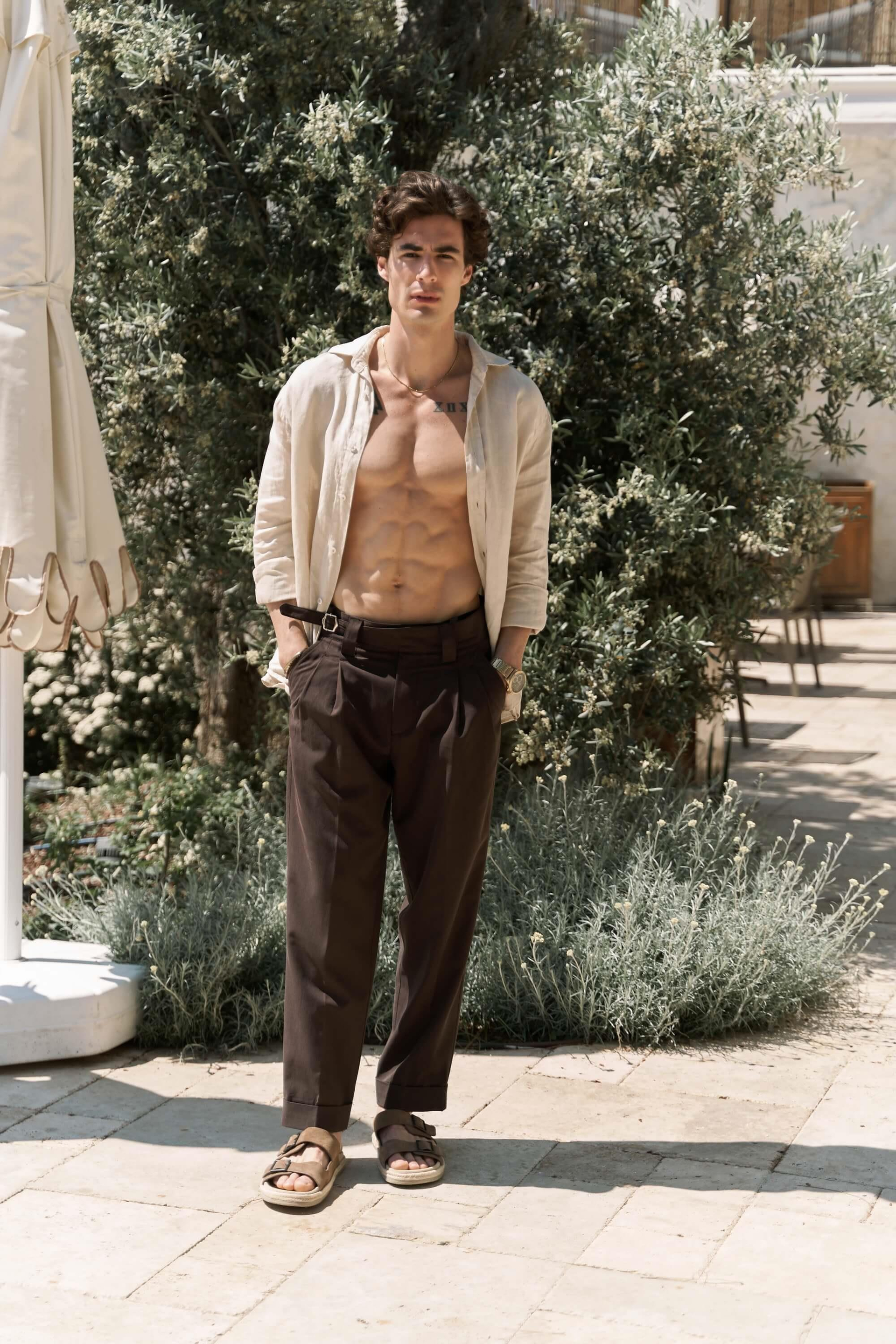 Enrico Kemer Detay Kahve Erkek Pantolon