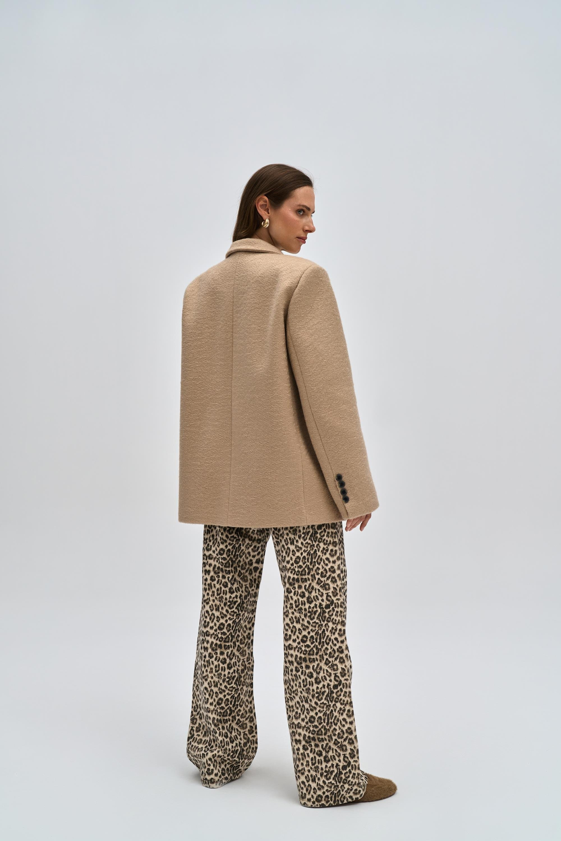 Enzo Taupe Blazer Ceket