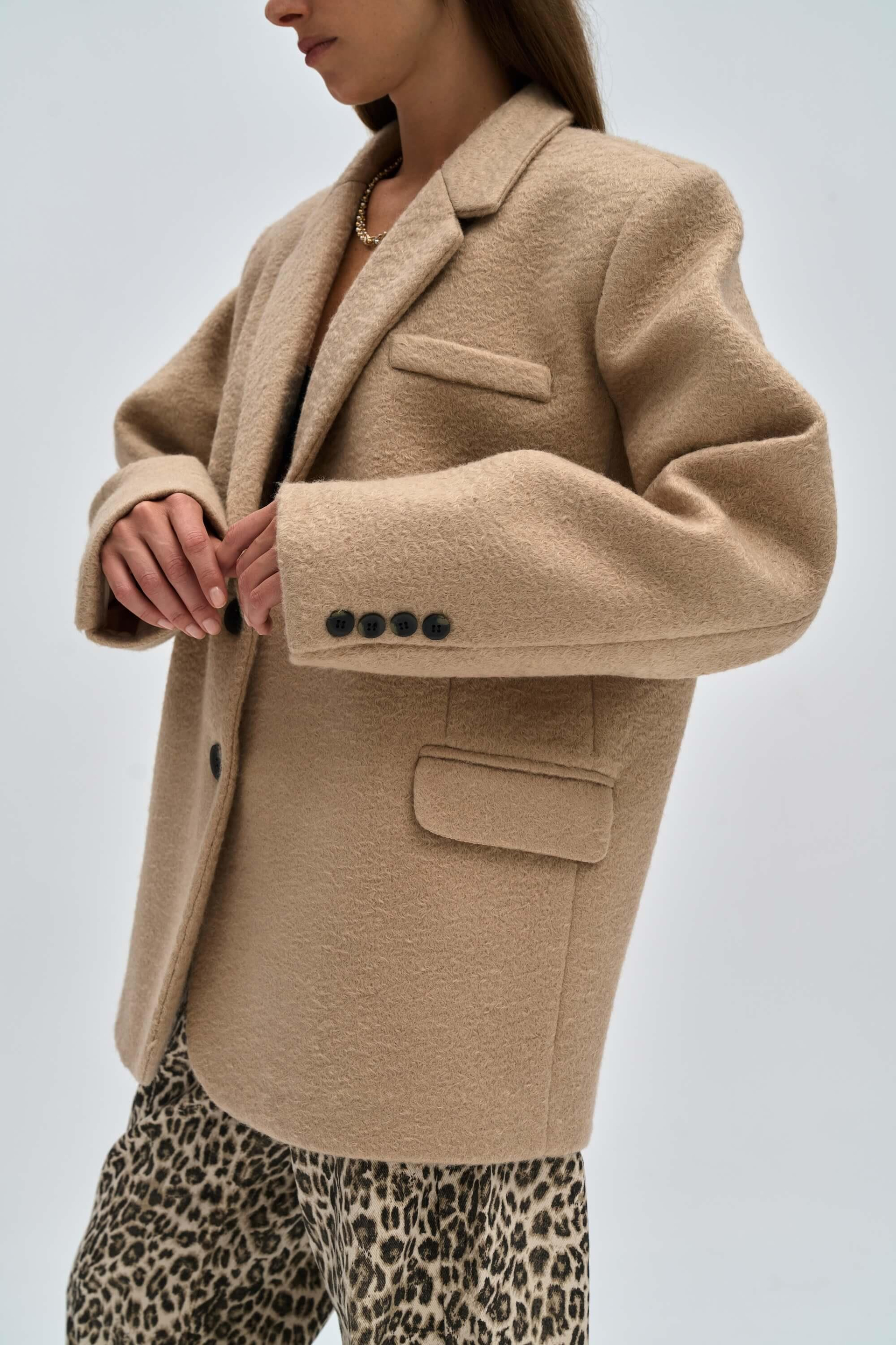 Enzo Taupe Blazer Ceket