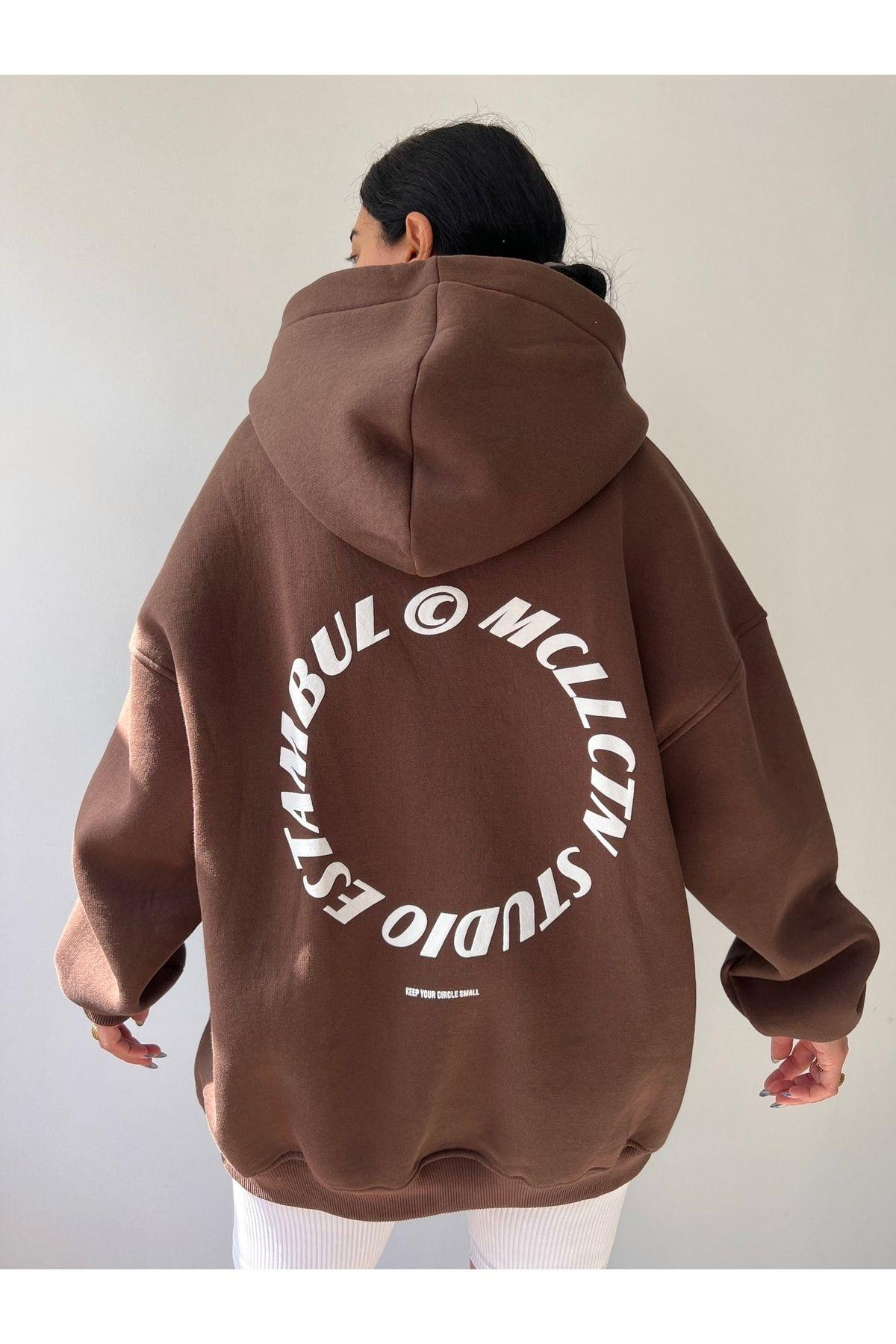 Estambul Kahve Oversize Unisex Sweatshirt