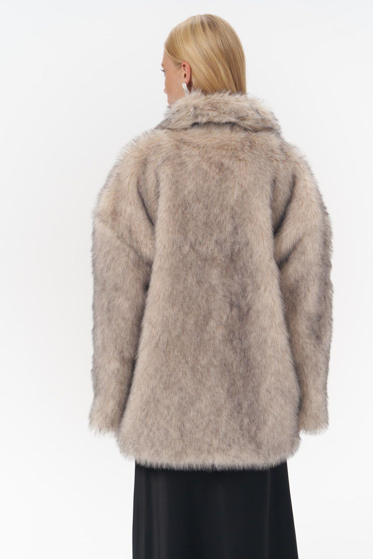 Etenia Bej Kürk Blazer