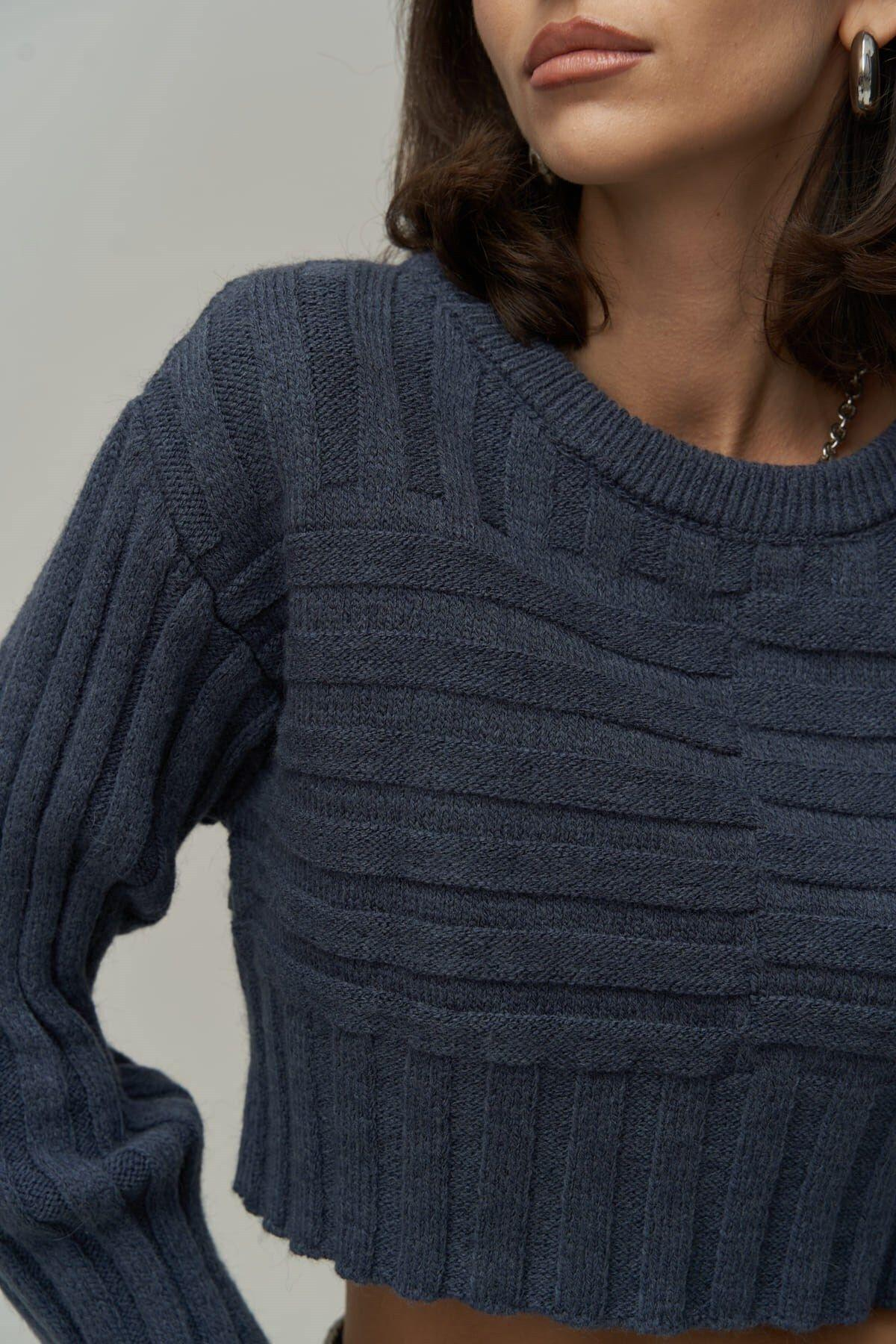 Mai Collection Farm Indigo Crop Sweater