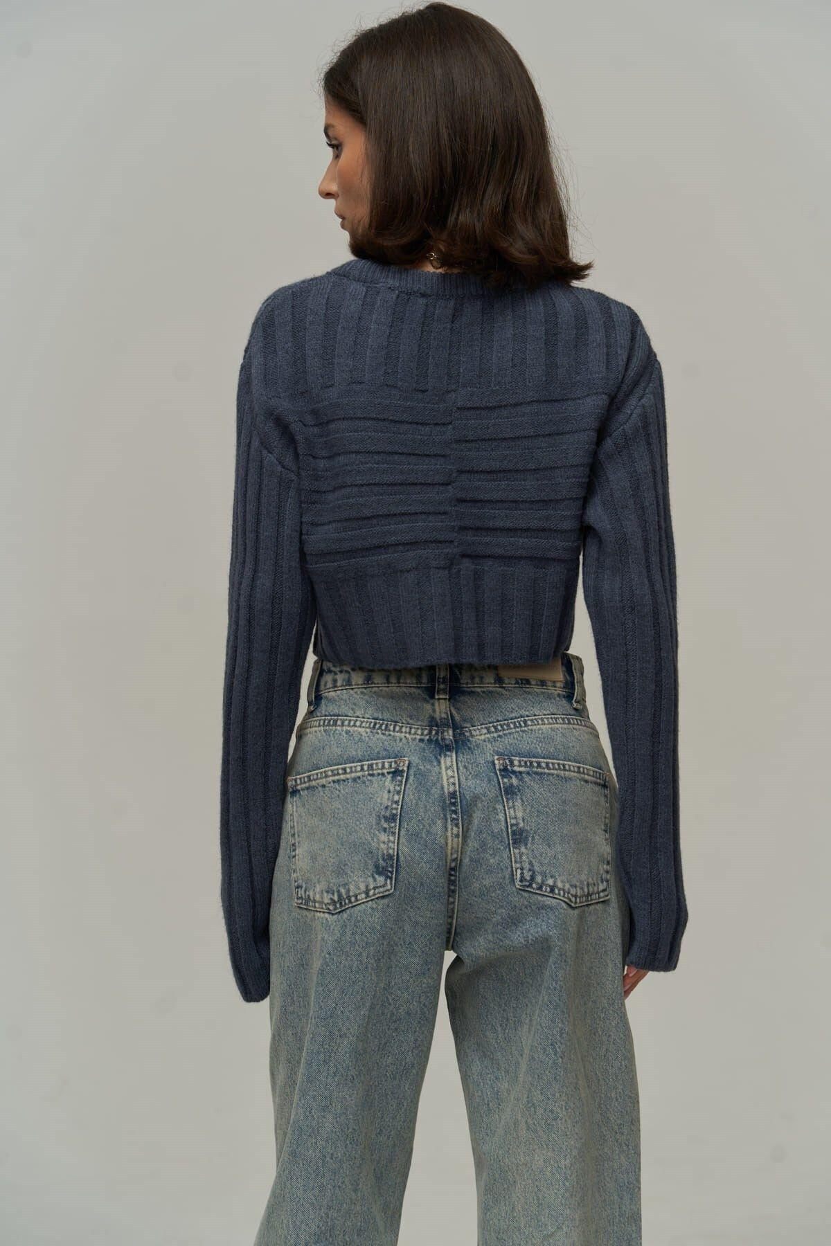 Mai Collection Farm Indigo Crop Sweater