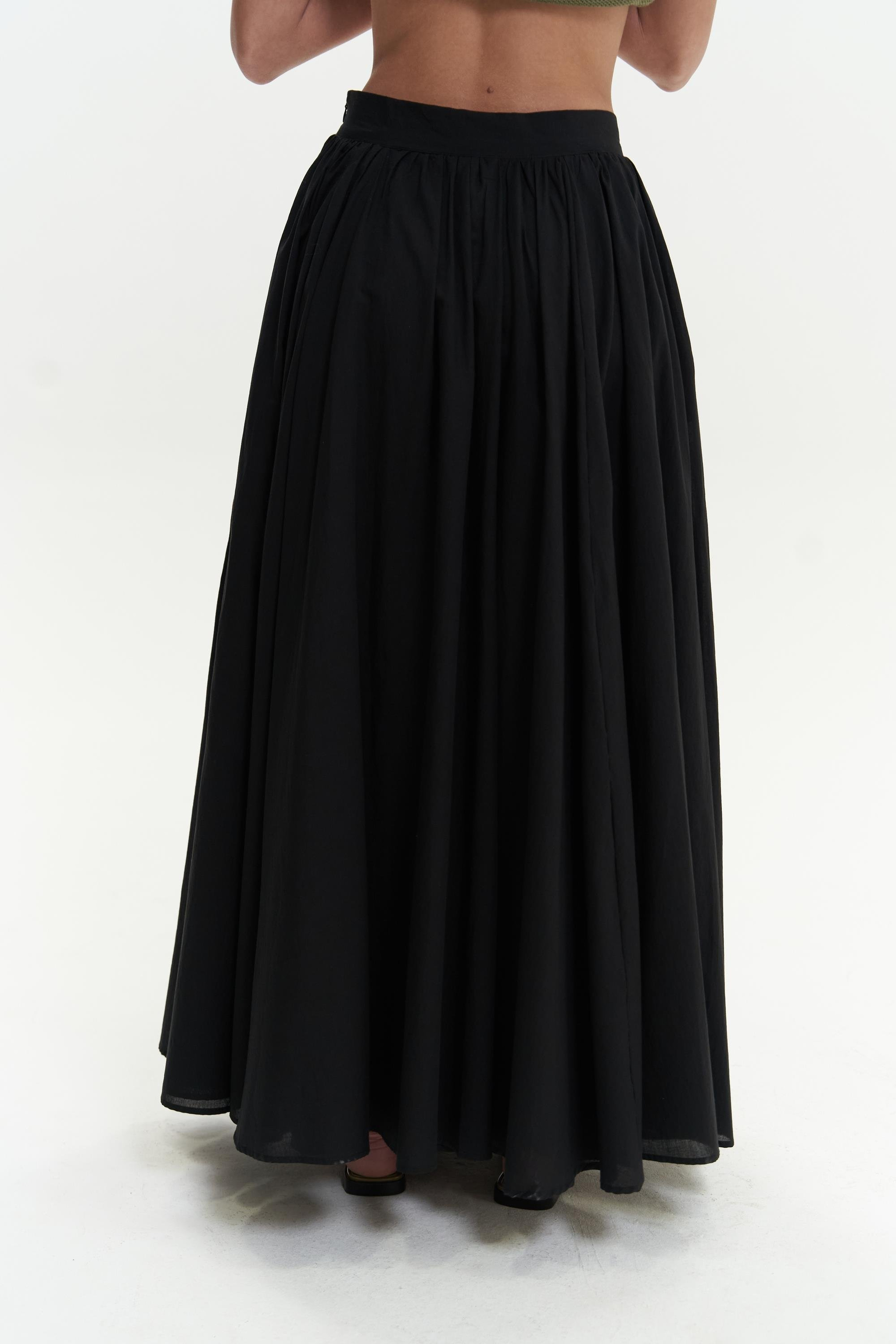 Faylinn Pileli Uzun Siyah Etek 