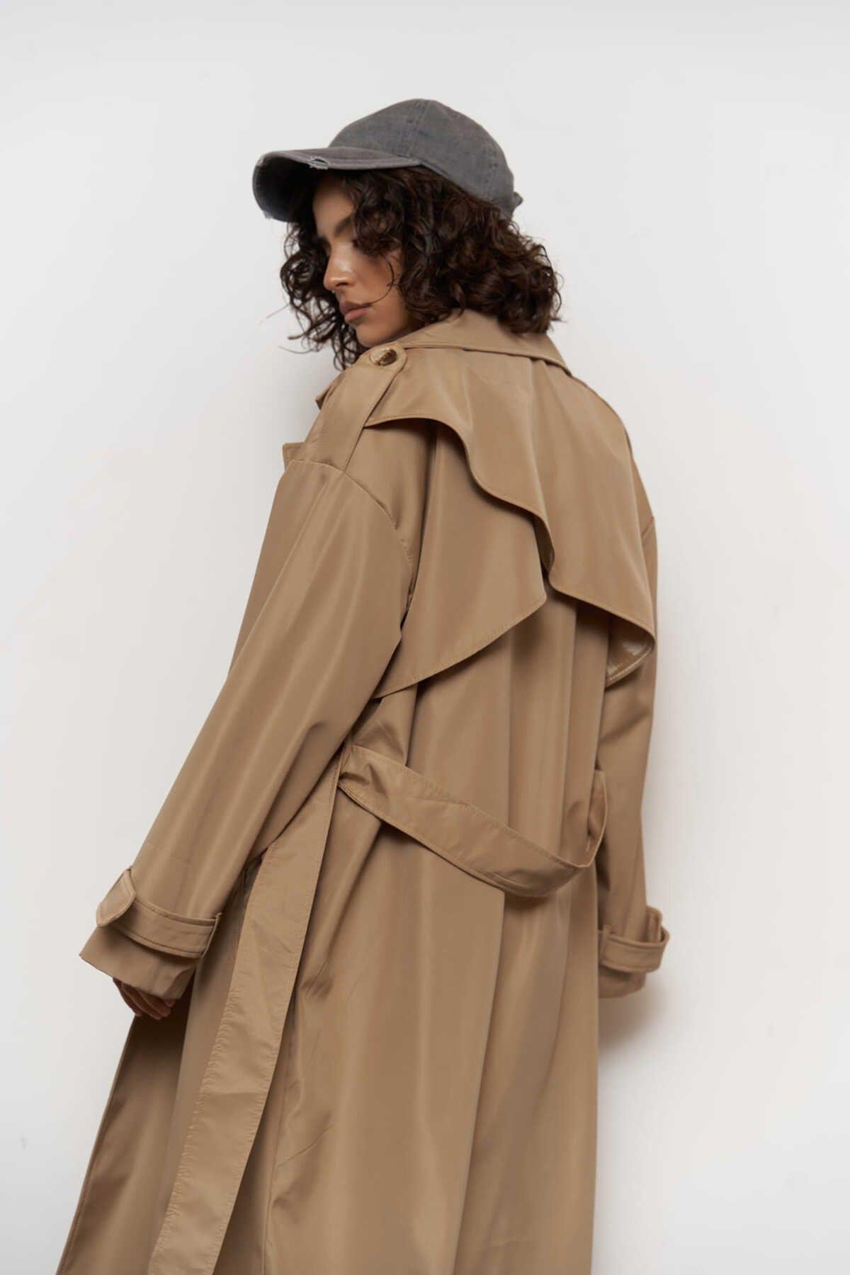 Femme Bej Oversize Trençkot