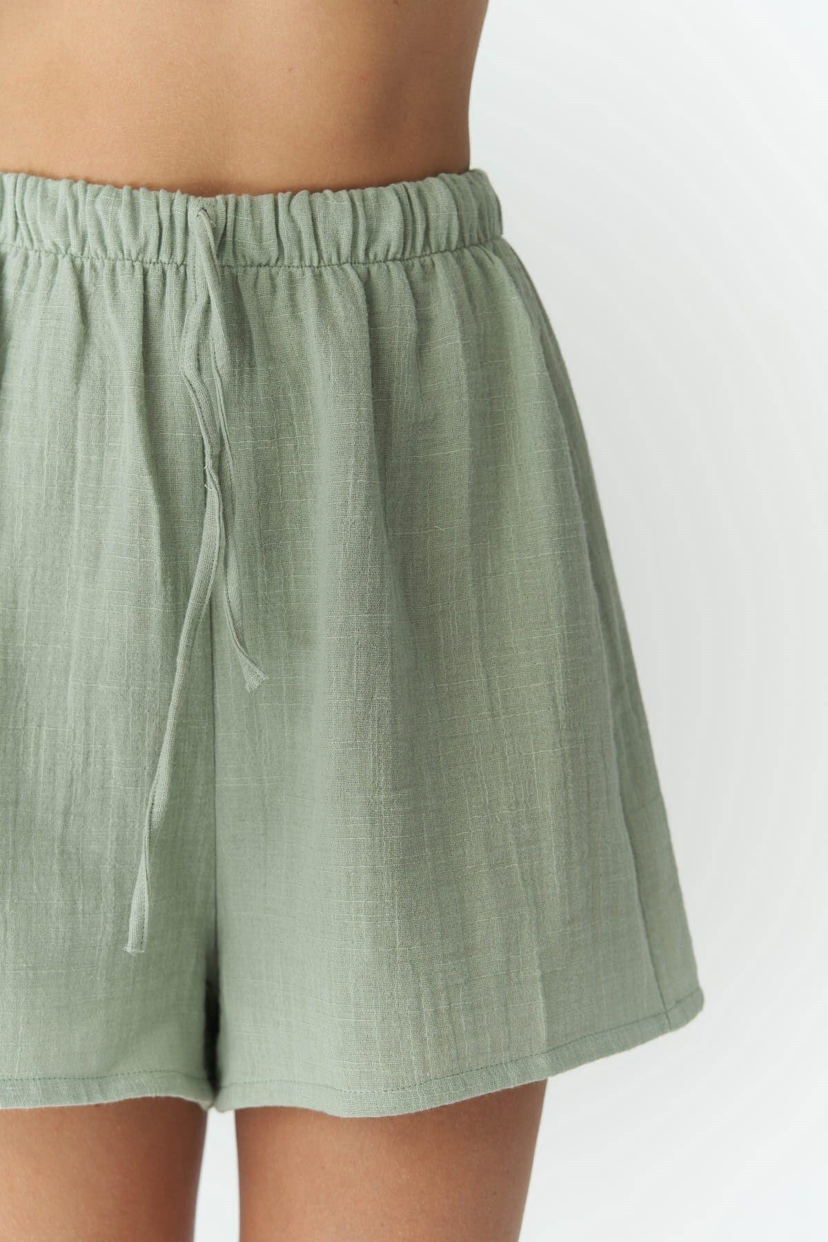 Ferriday Light Green Shirt&Shorts Set