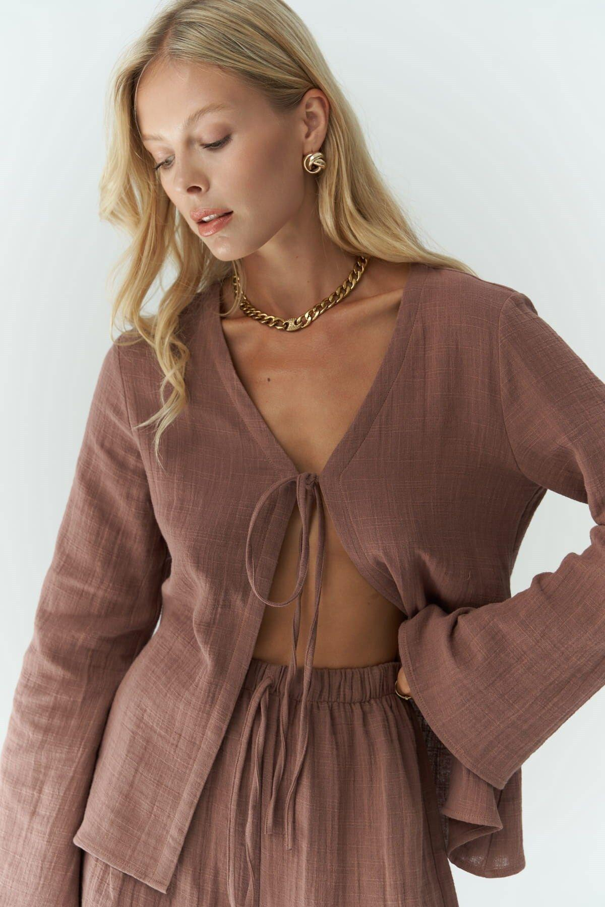 Ferriday Kahve Gömlek Şort Takım