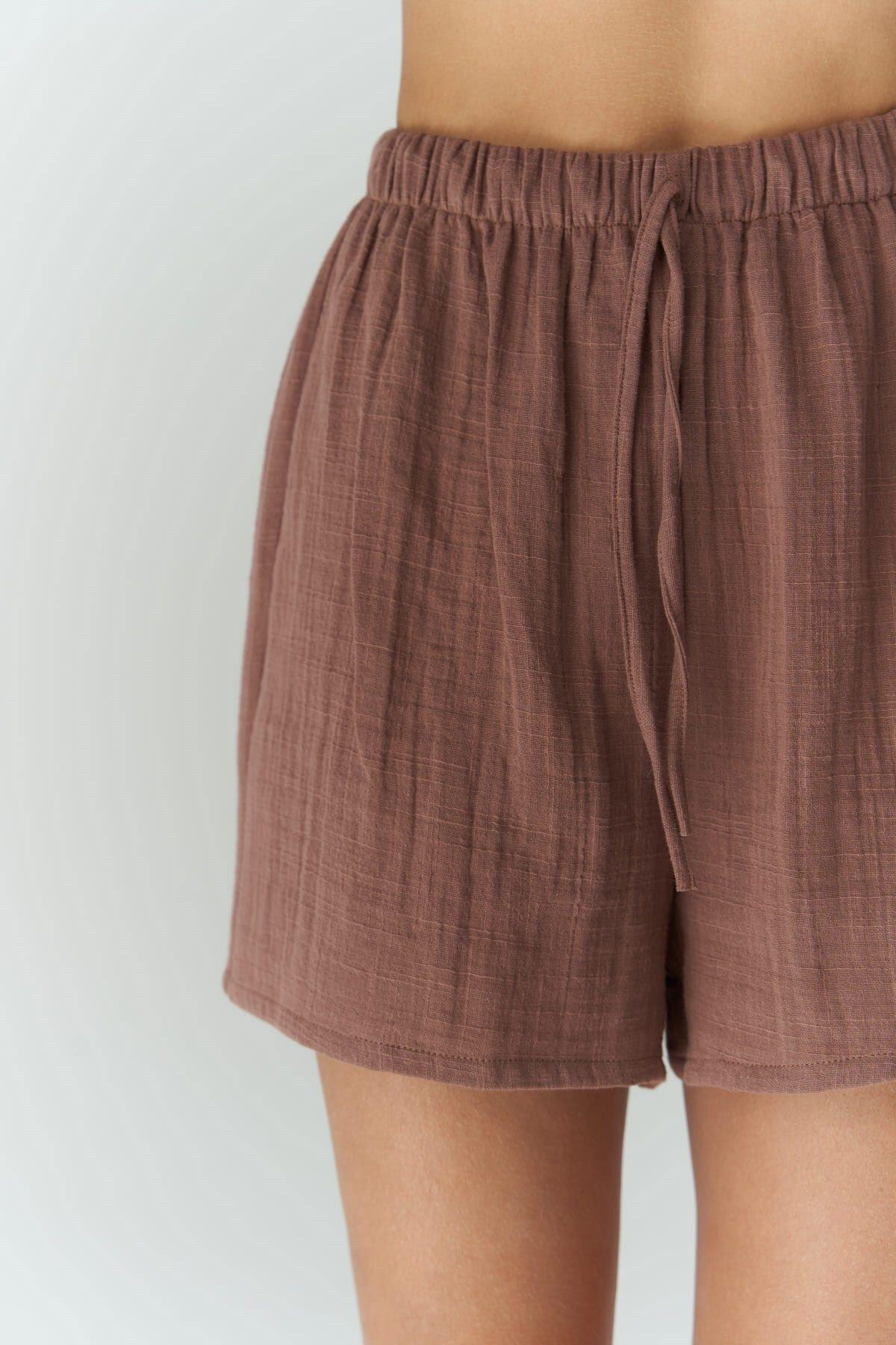 Ferriday Kahve Gömlek Şort Takım