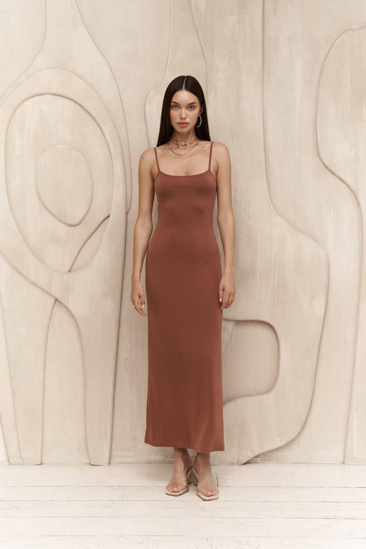 Ferry Brown Basic Dress