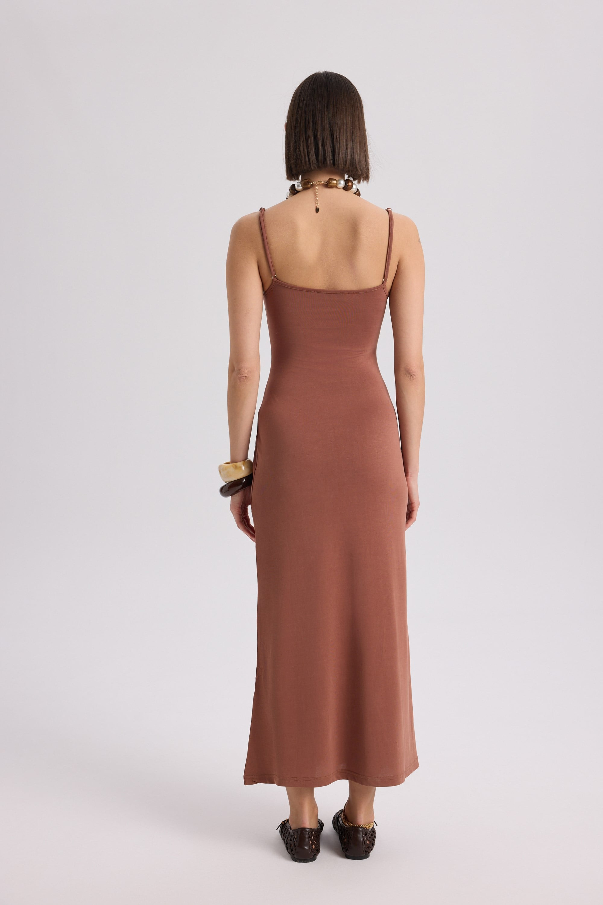 Ferry Brown Basic Dress
