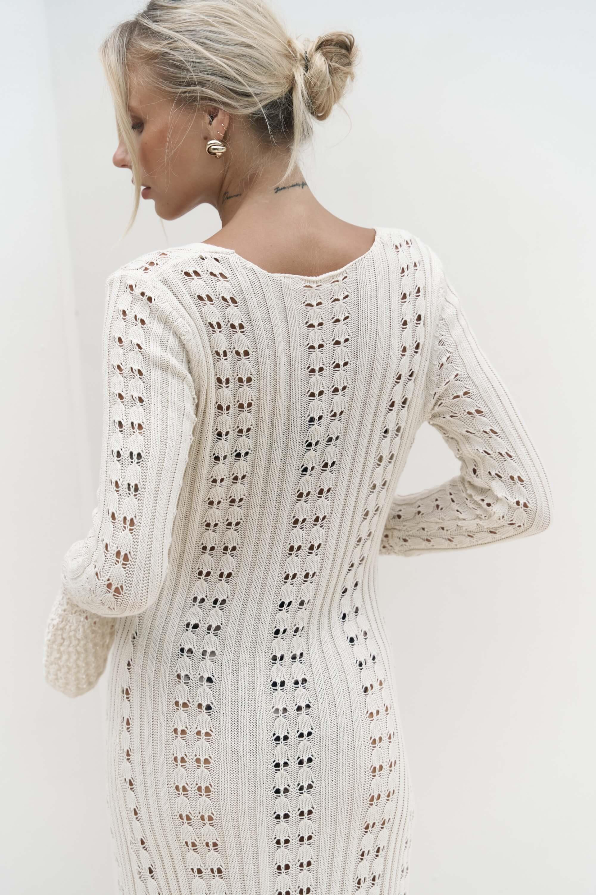 Fiorella Düğmeli Bej Uzun Hırka